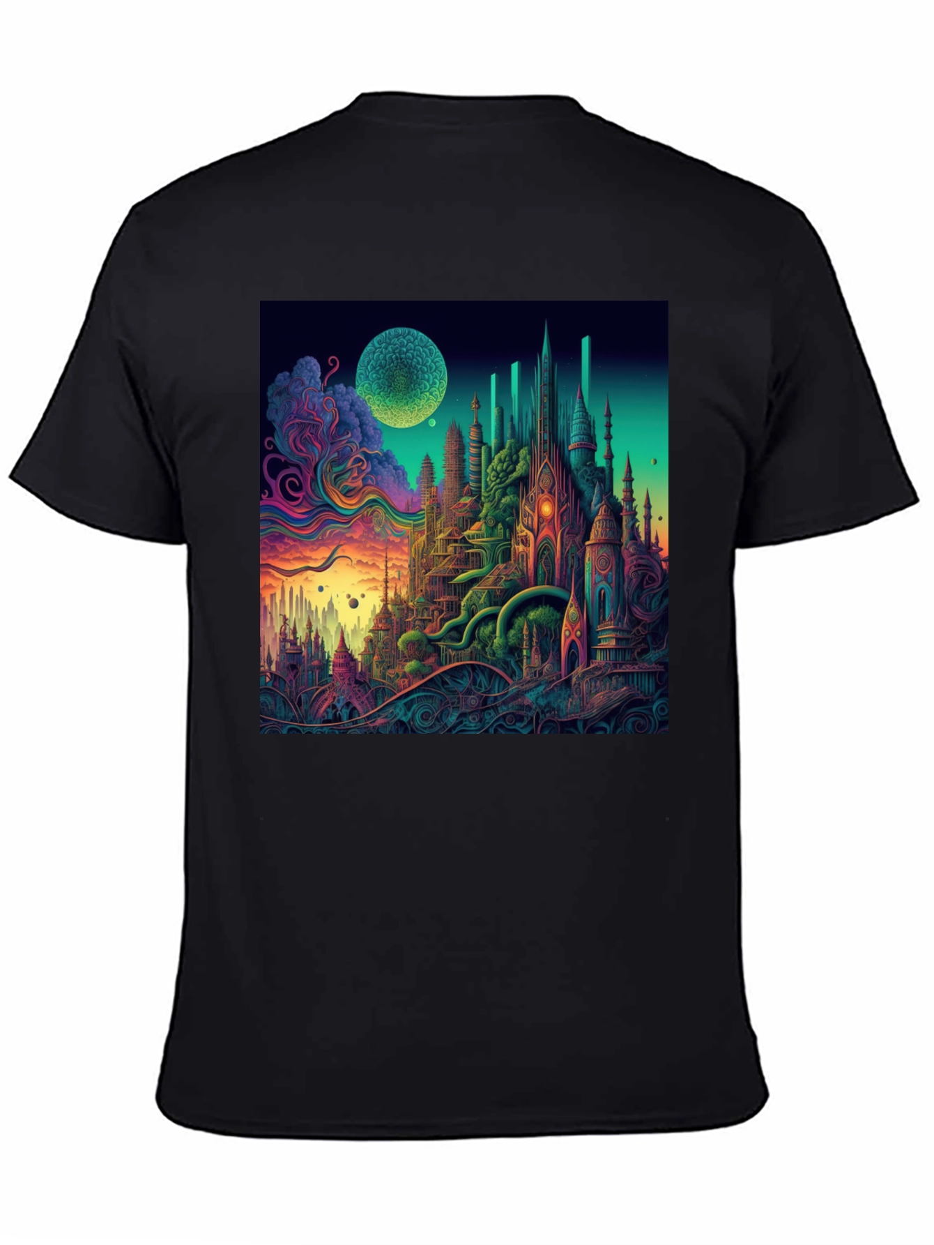 Psychedelic Cityscape Graphic Tee