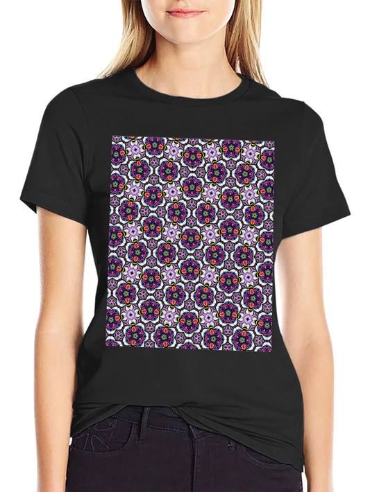 Floral Pattern T-Shirt - Mens Cotton Tee