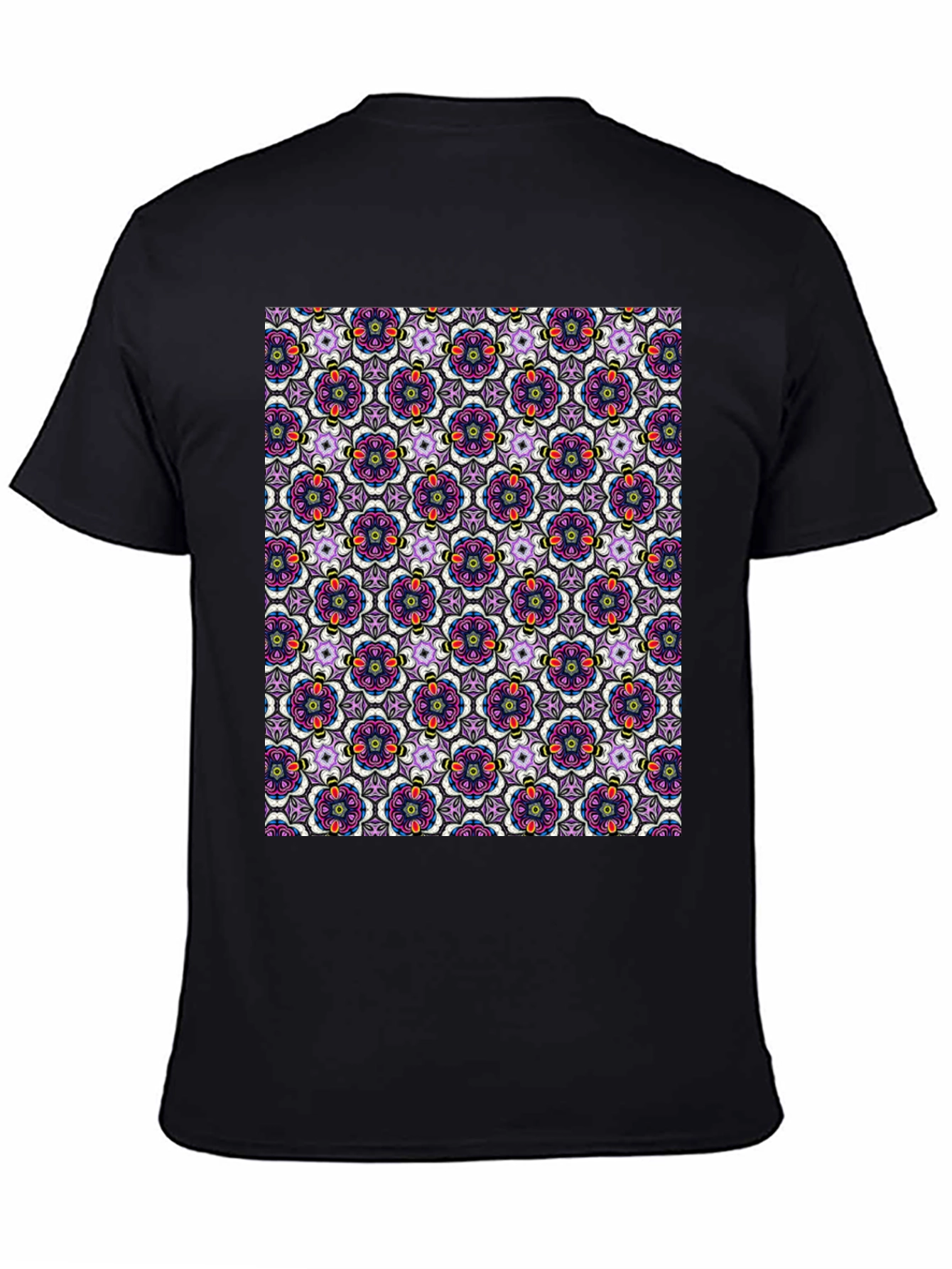 Floral Pattern T-Shirt - Mens Cotton Tee