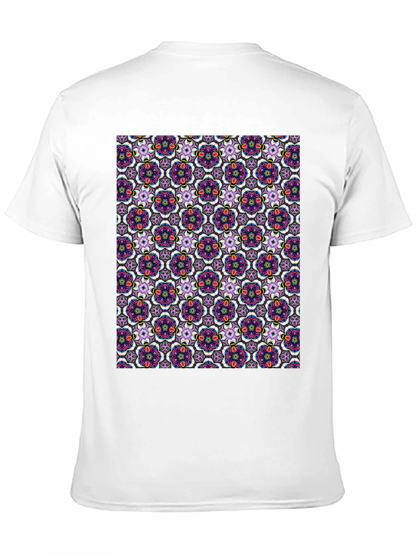 Floral Pattern T-Shirt - Mens Cotton Tee