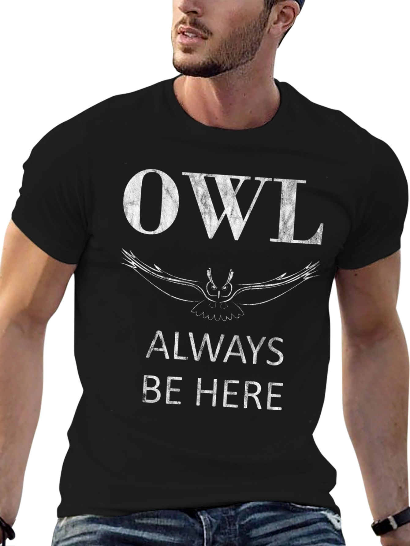 Owl Always Be Here Graphic Tee - Black
