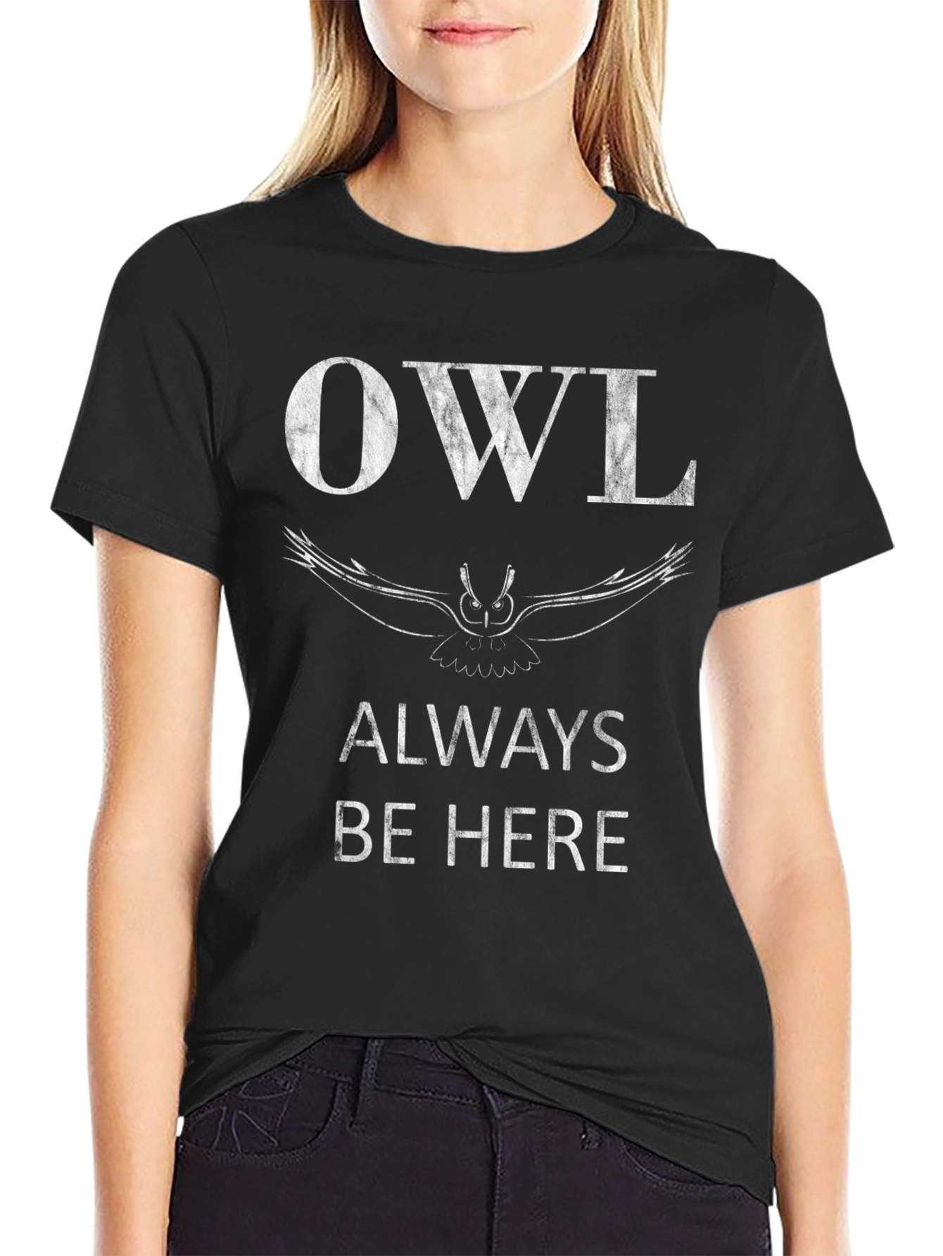Owl Always Be Here Graphic Tee - Black