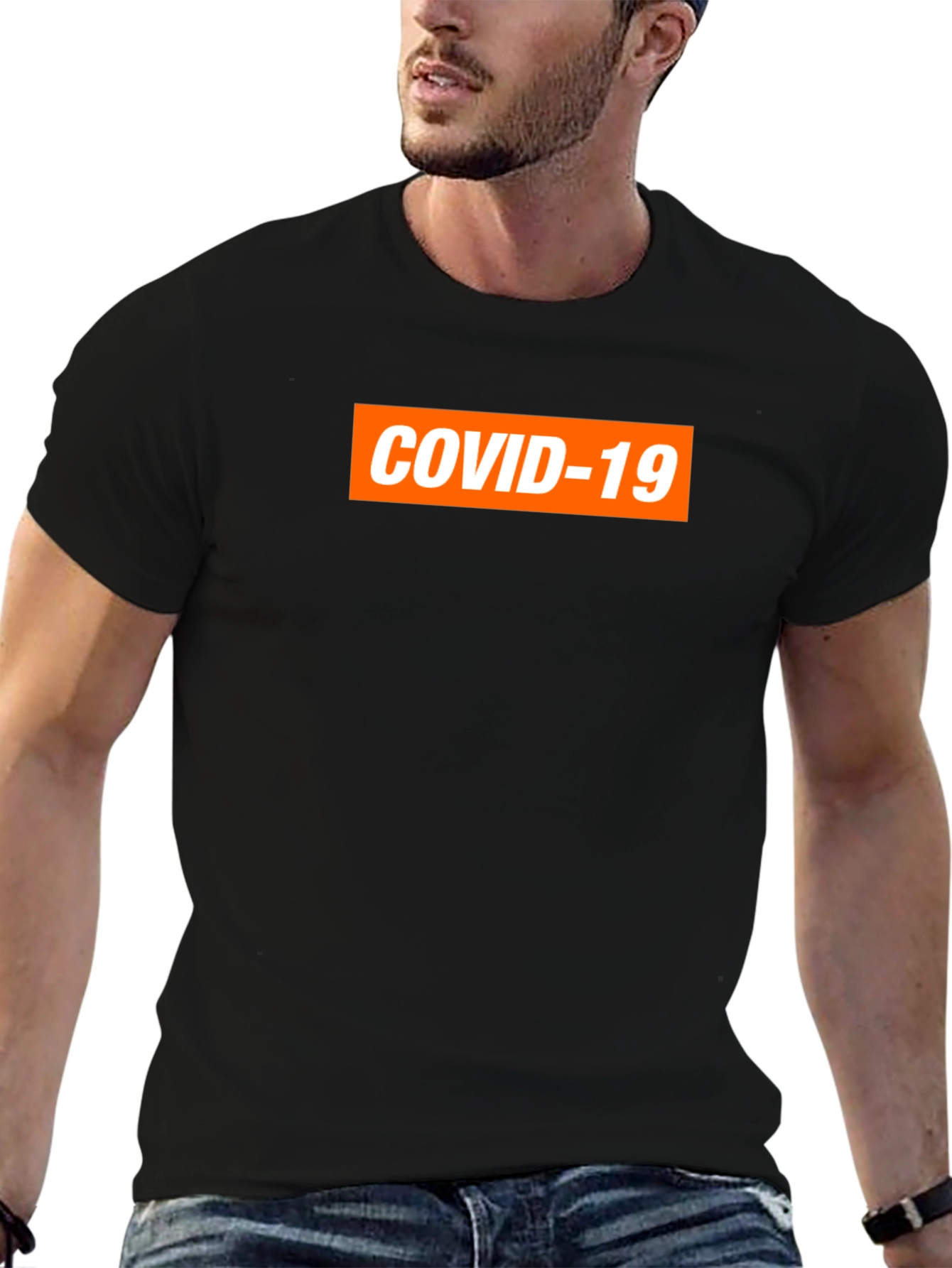 COVID-19 Graphic Tee - Black Short Sleeve Shirt