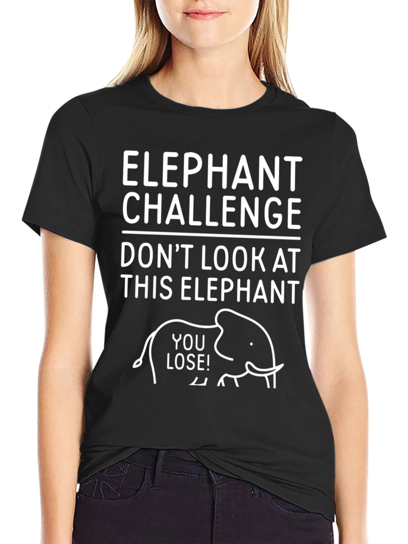 Elephant Challenge Tee - Dont Look! Graphic T-Shirt