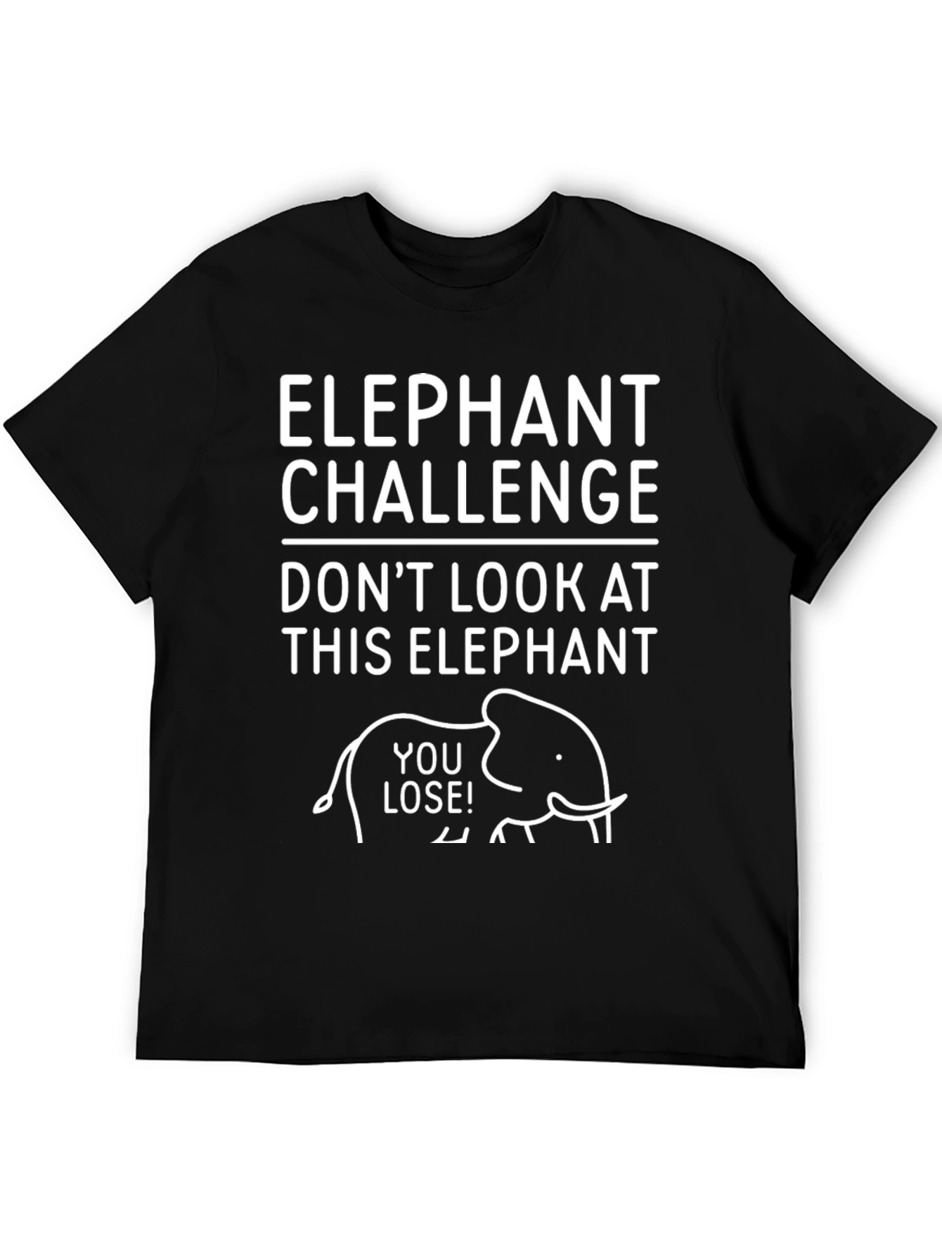 Elephant Challenge Tee - Dont Look! Graphic T-Shirt