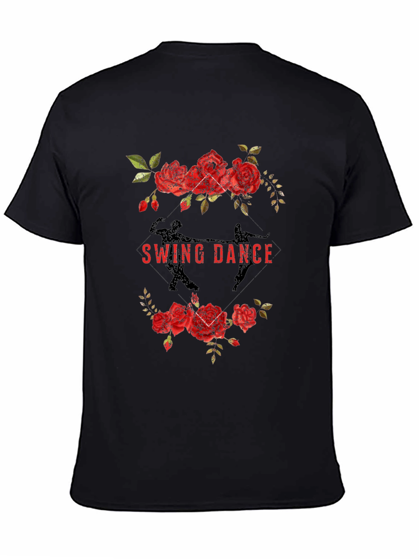 Swing Dance Floral Graphic Tee - Black