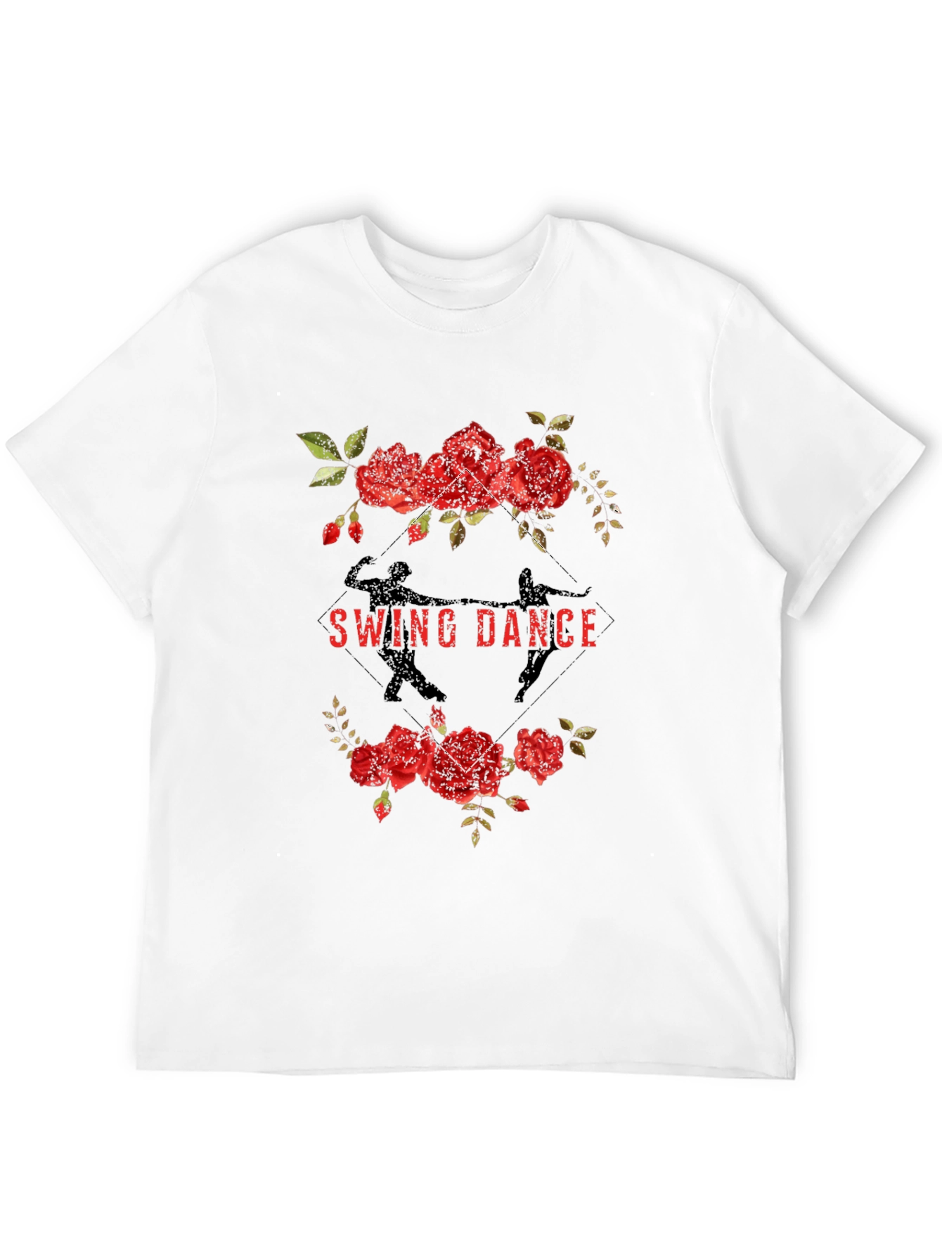 Swing Dance Floral Graphic Tee - Black