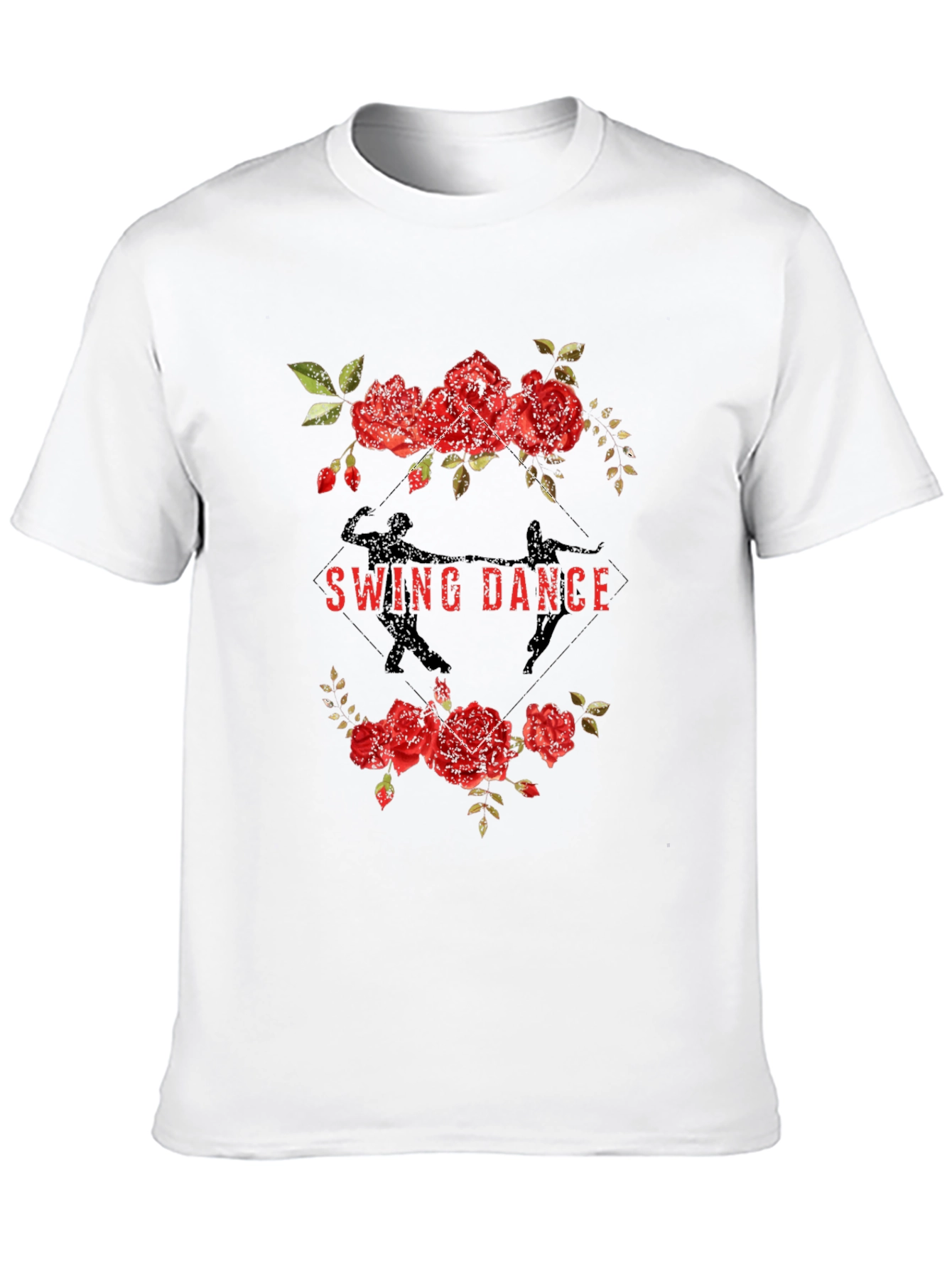 Swing Dance Floral Graphic Tee - Black