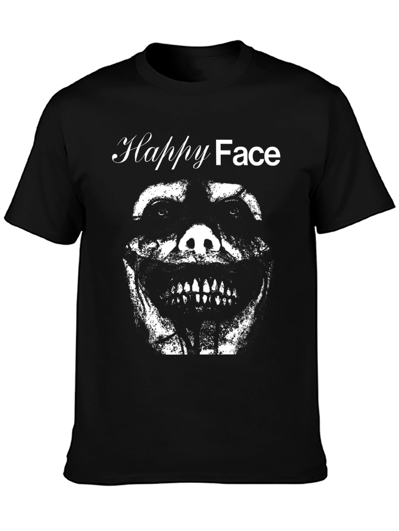 Happy Face Graphic Tee - Black T-Shirt