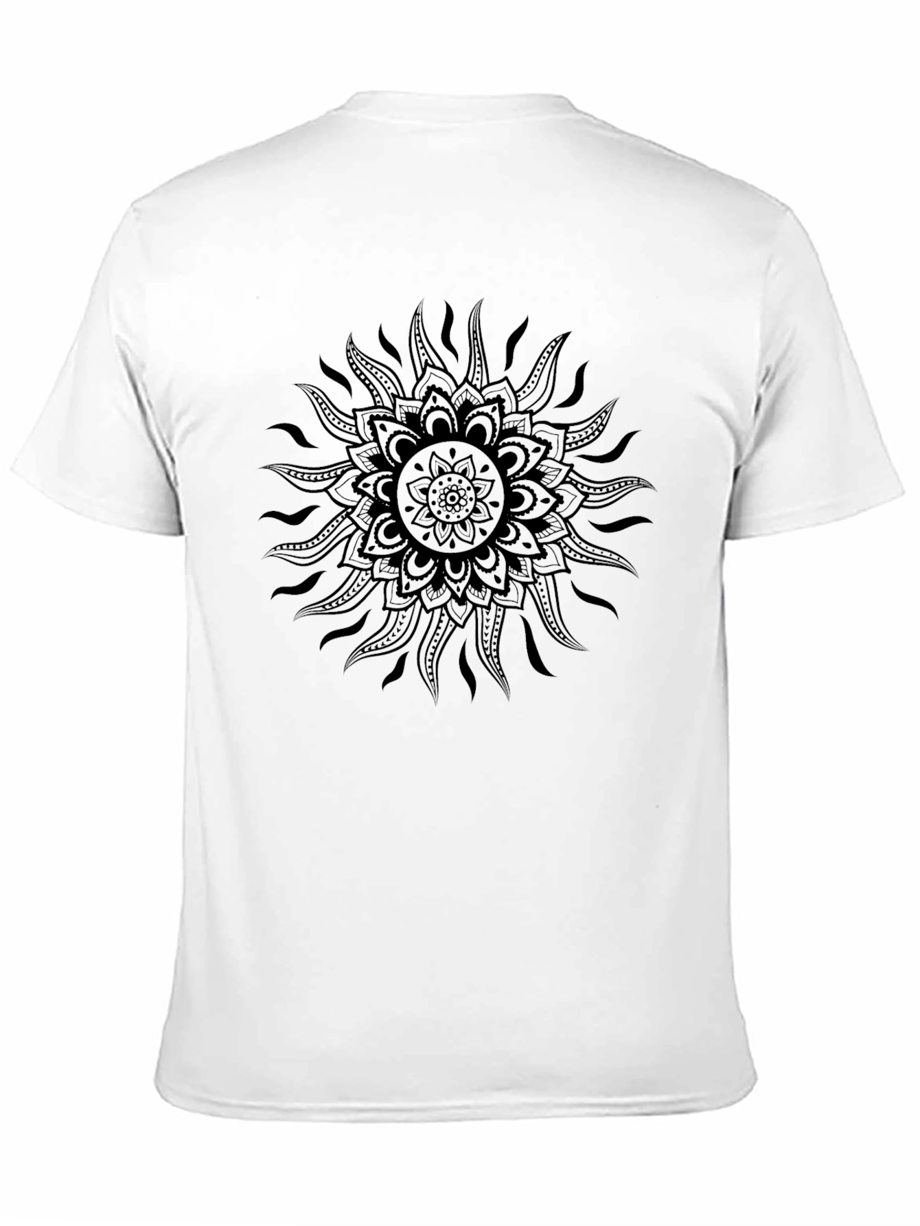 Black Sun Mandala Graphic Tee - Modern Style
