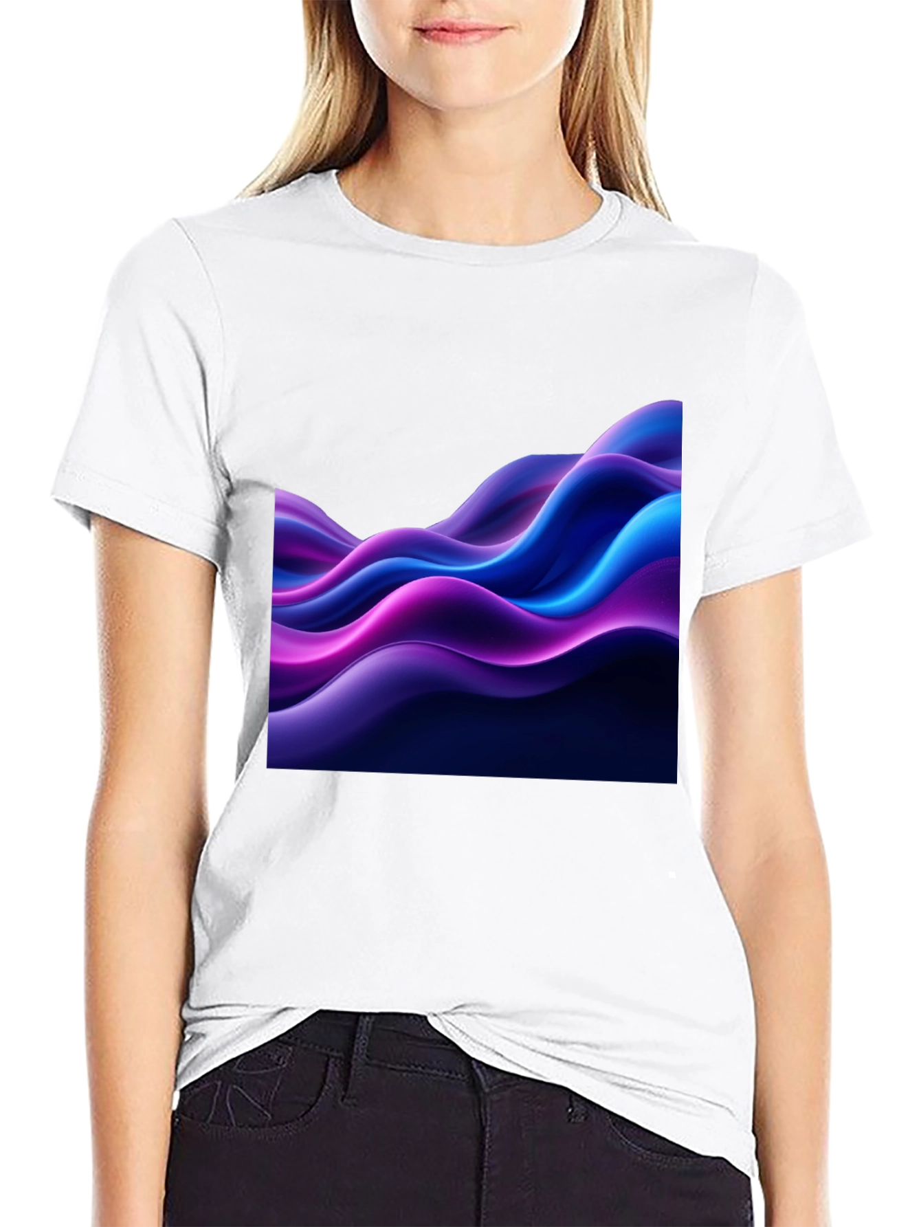 Abstract Wave Black T-Shirt
