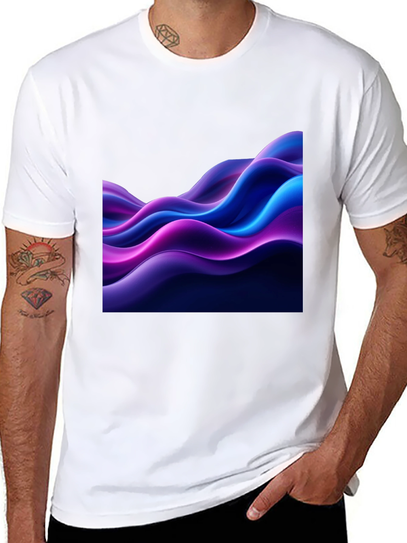 Abstract Wave Black T-Shirt
