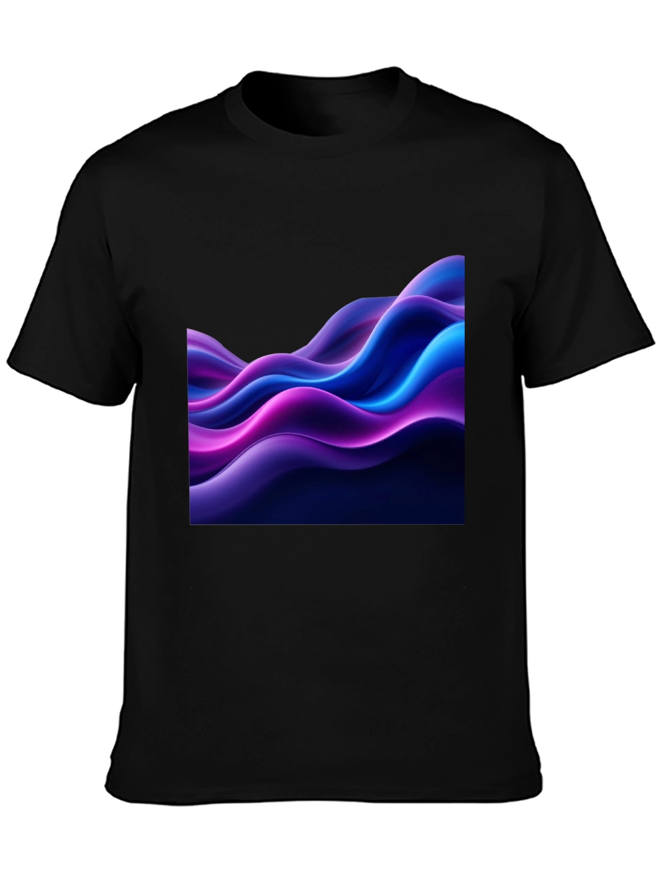 Abstract Wave Black T-Shirt