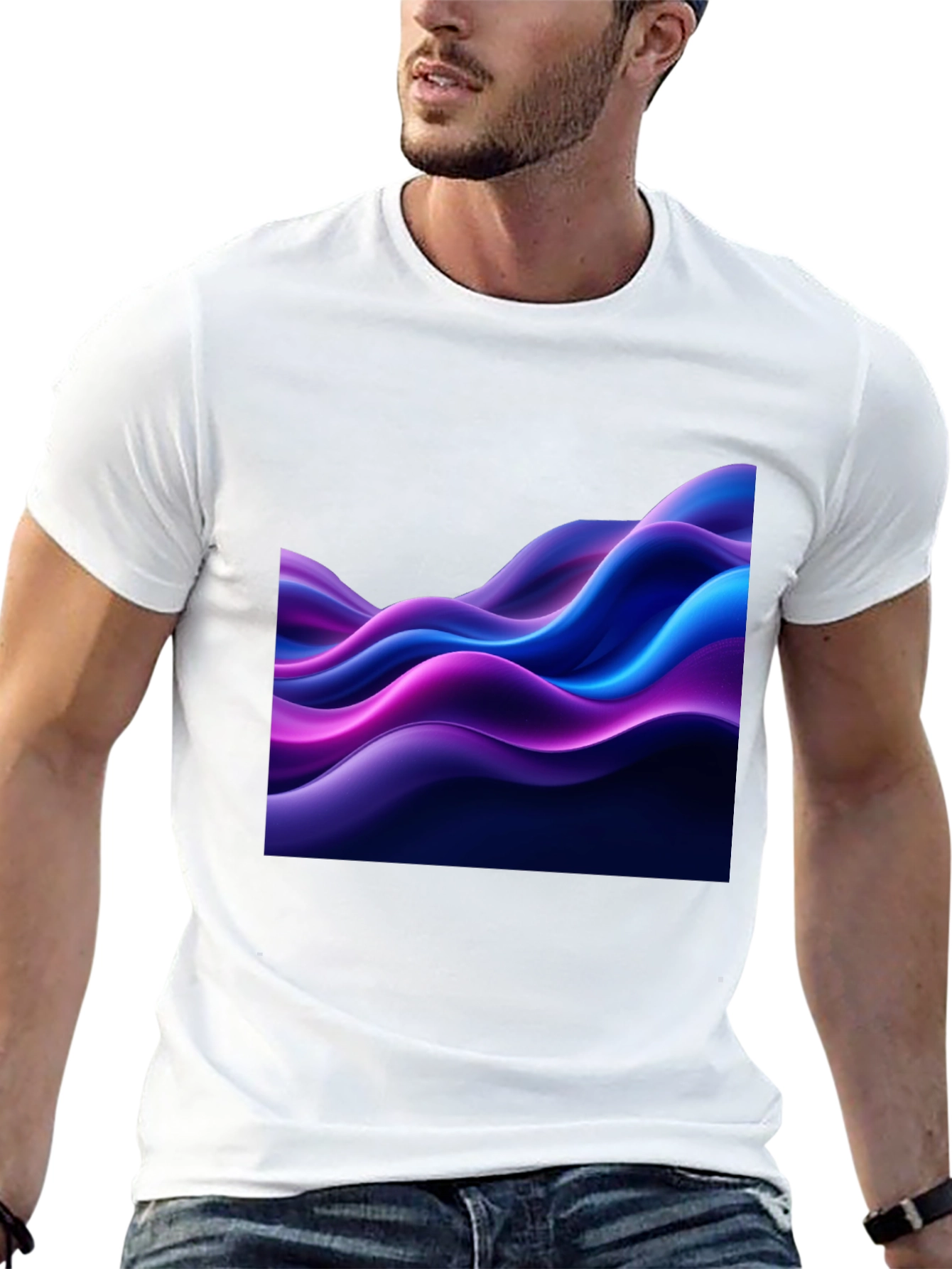 Abstract Wave Black T-Shirt
