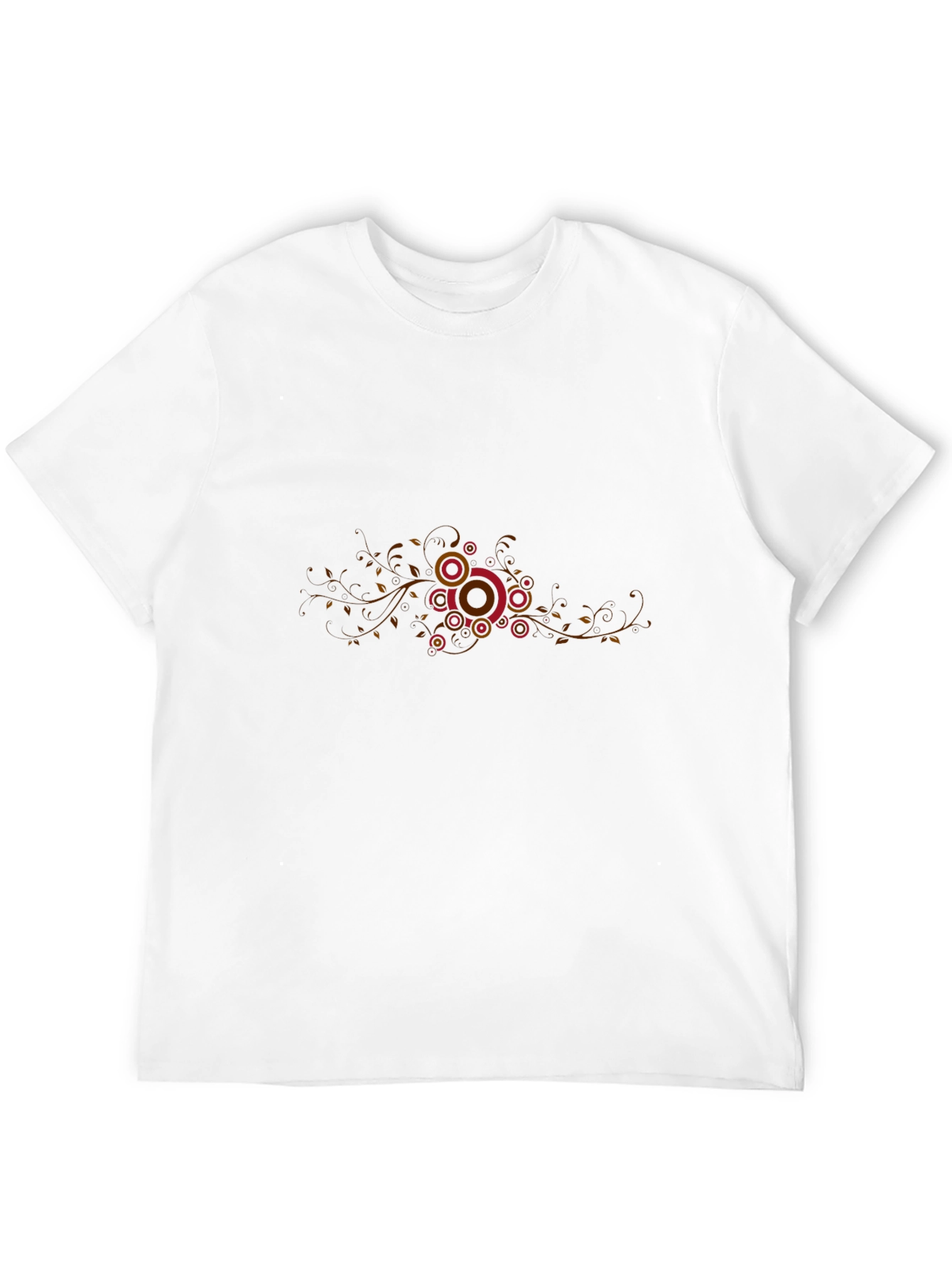 Black Graphic Tee - Retro Circle Vines