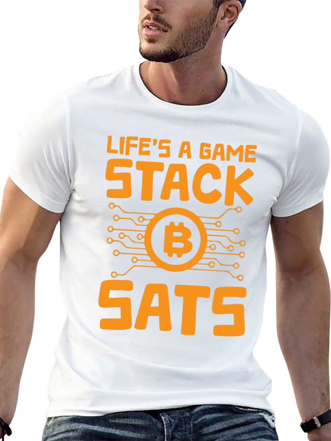 Lifes a Game Stack SATS Bitcoin T-Shirt