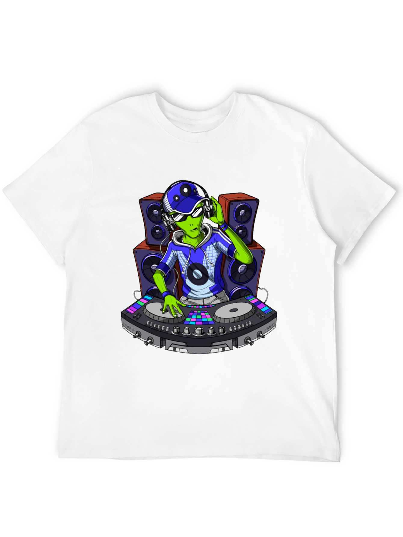 DJ Alien Graphic Tee - Black Cotton T-Shirt