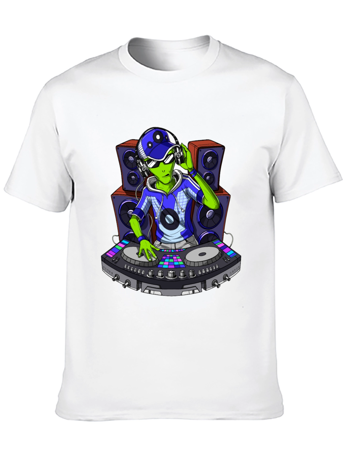 DJ Alien Graphic Tee - Black Cotton T-Shirt