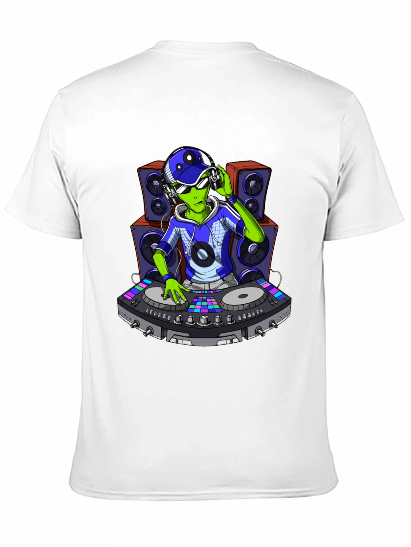 DJ Alien Graphic Tee - Black Cotton T-Shirt