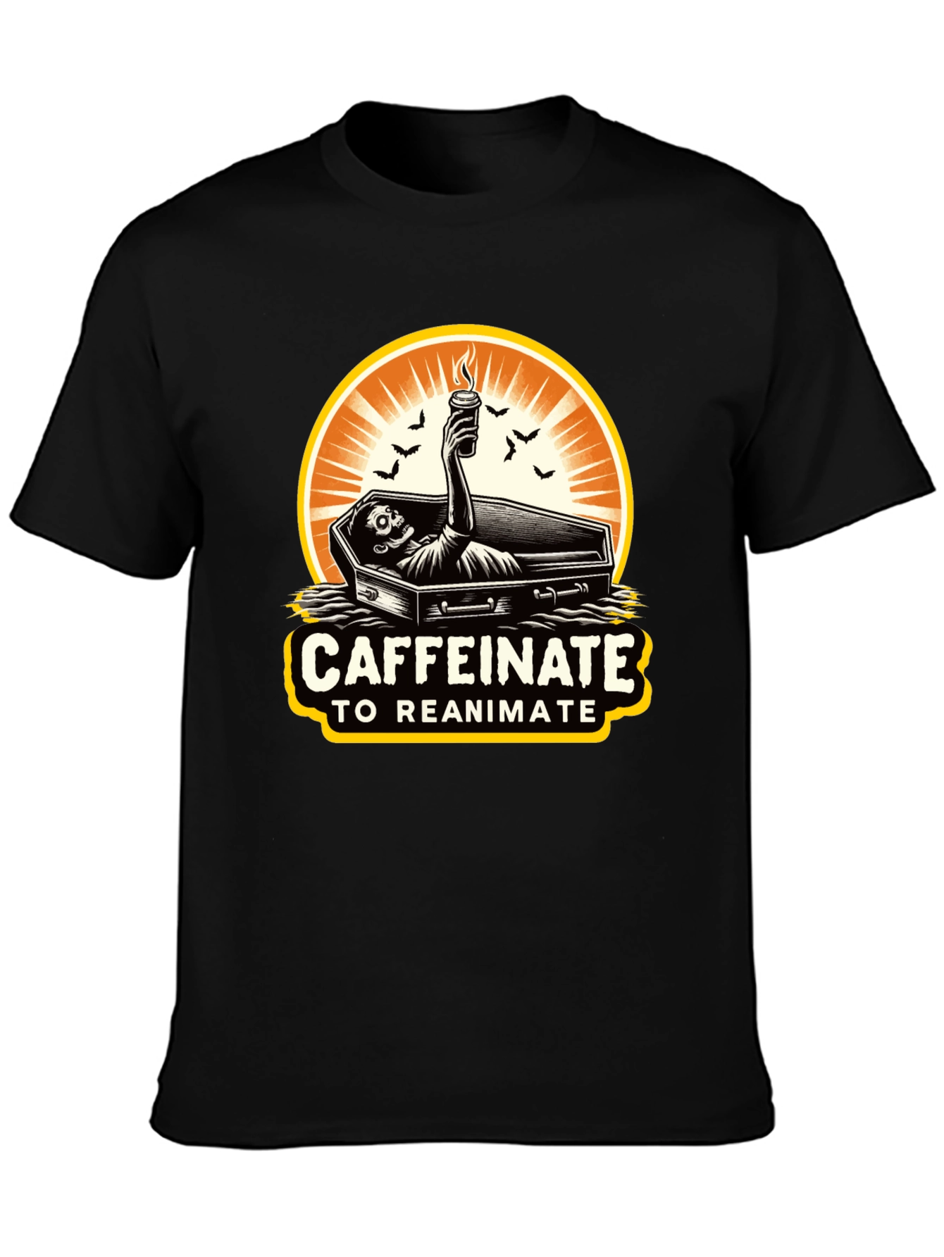 Caffeinate to Reanimate Graphic T-Shirt - Black
