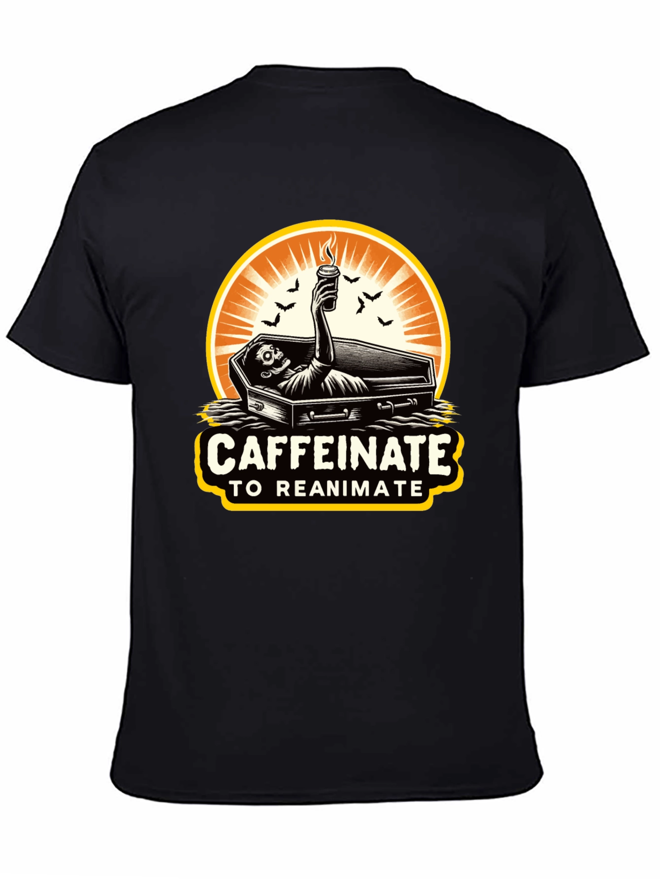 Caffeinate to Reanimate Graphic T-Shirt - Black