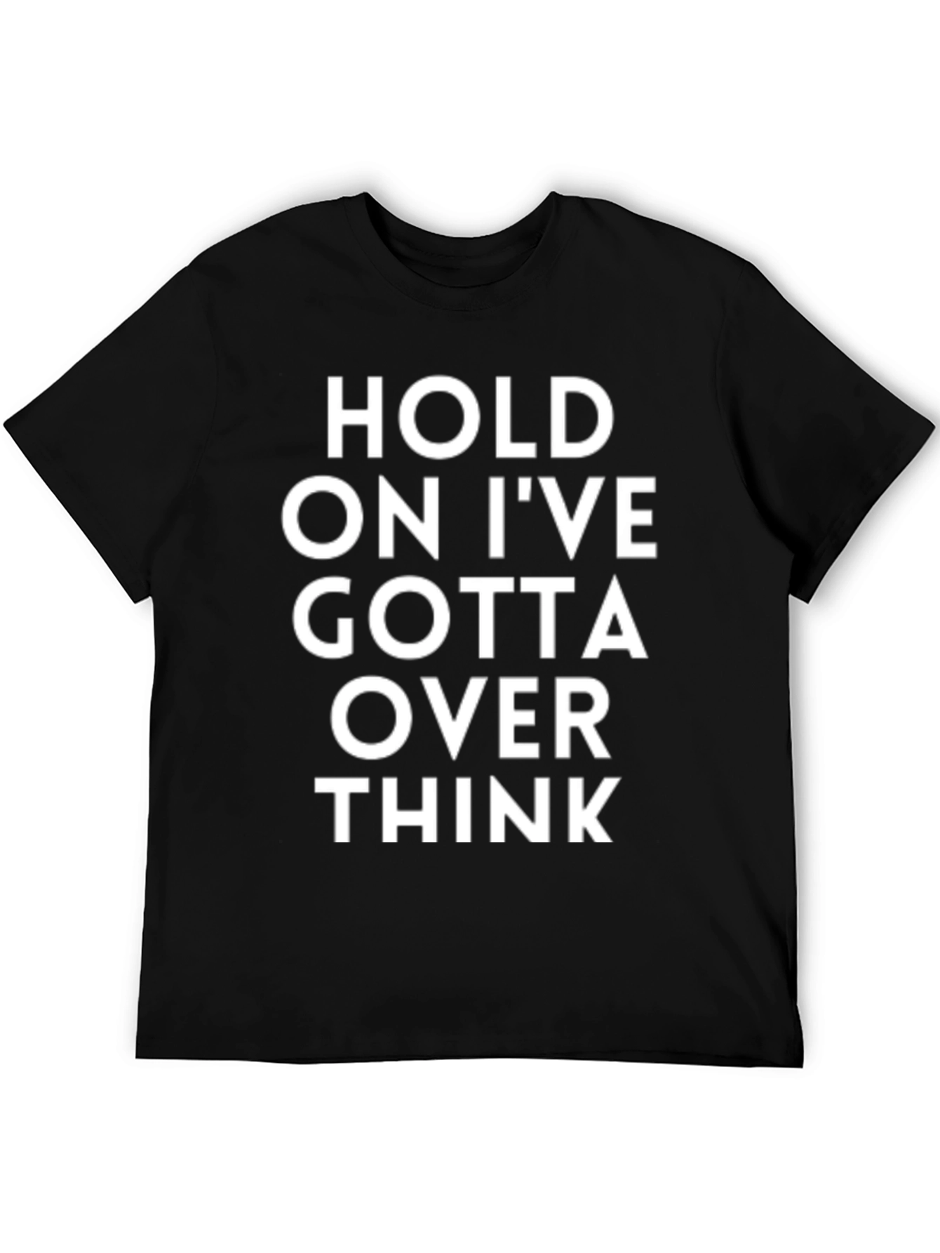 Over Thinker Black Cotton T-Shirt