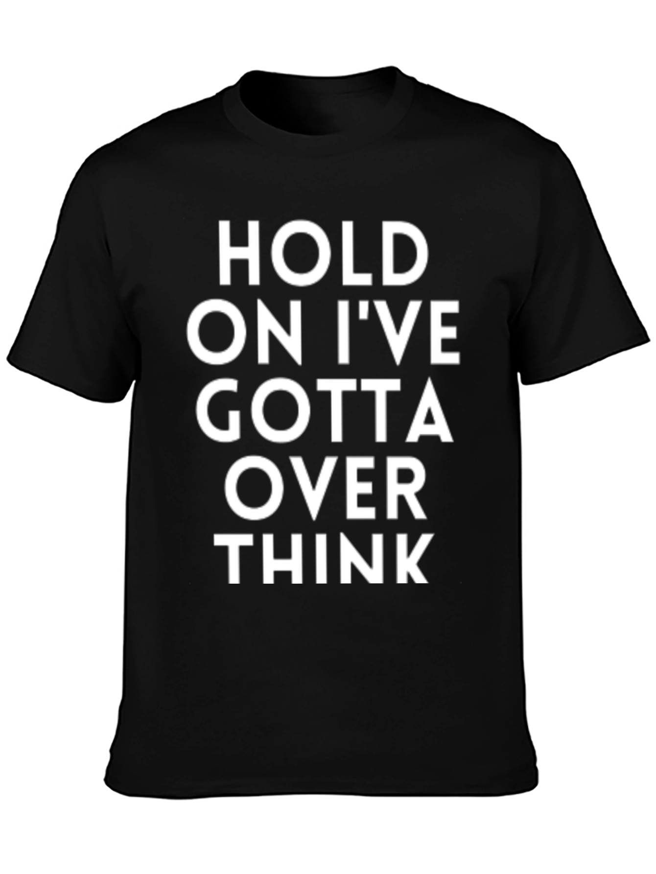 Over Thinker Black Cotton T-Shirt