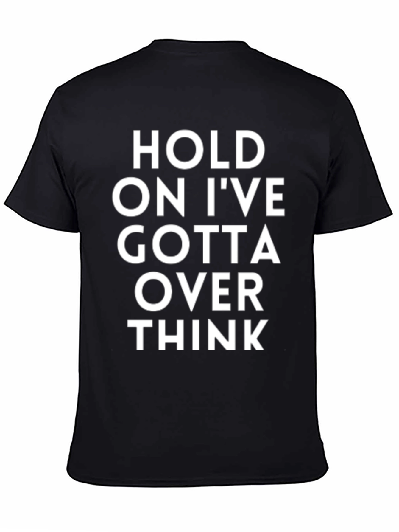 Over Thinker Black Cotton T-Shirt