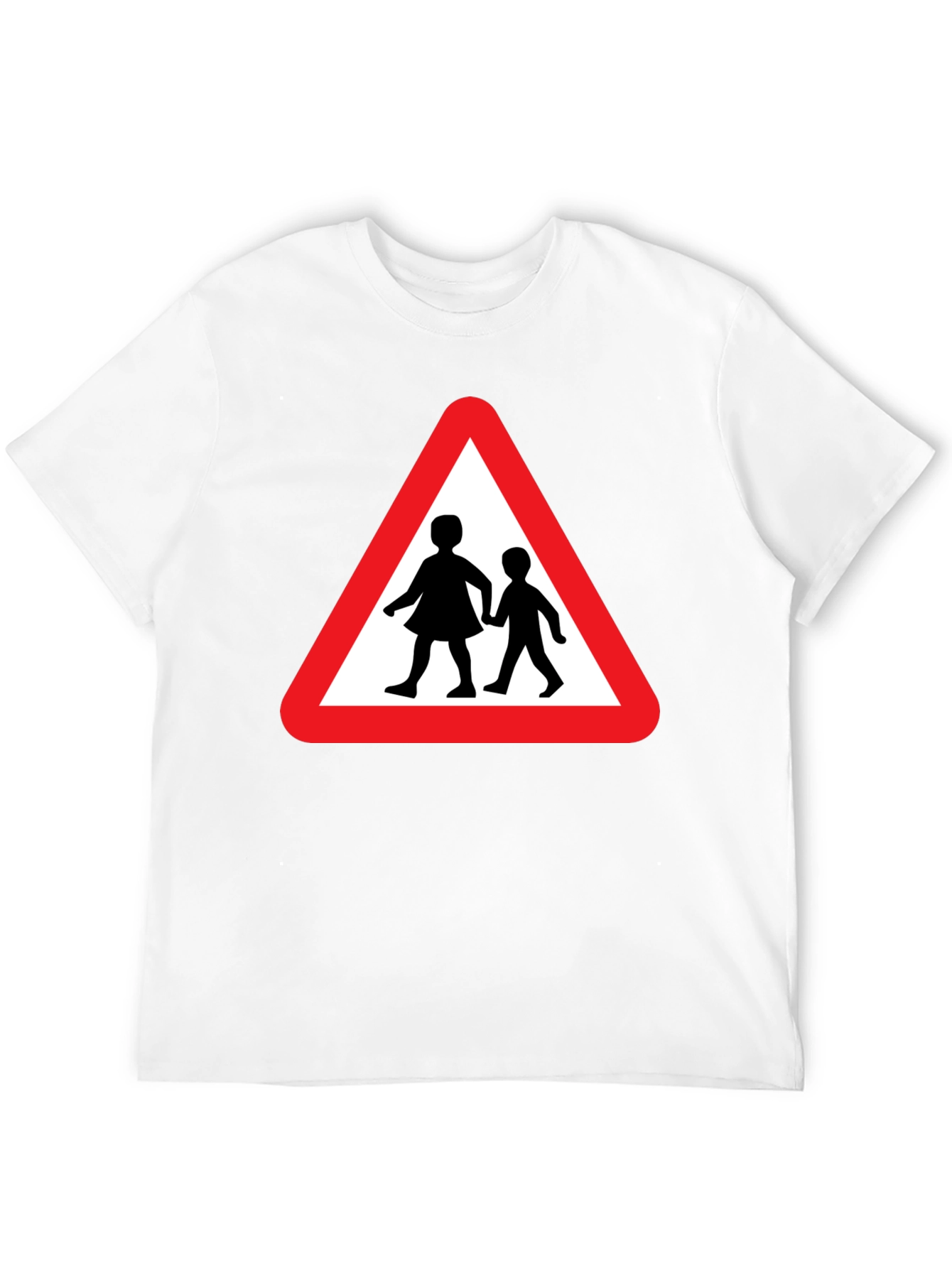 Caution Children Crossing Black T-Shirt