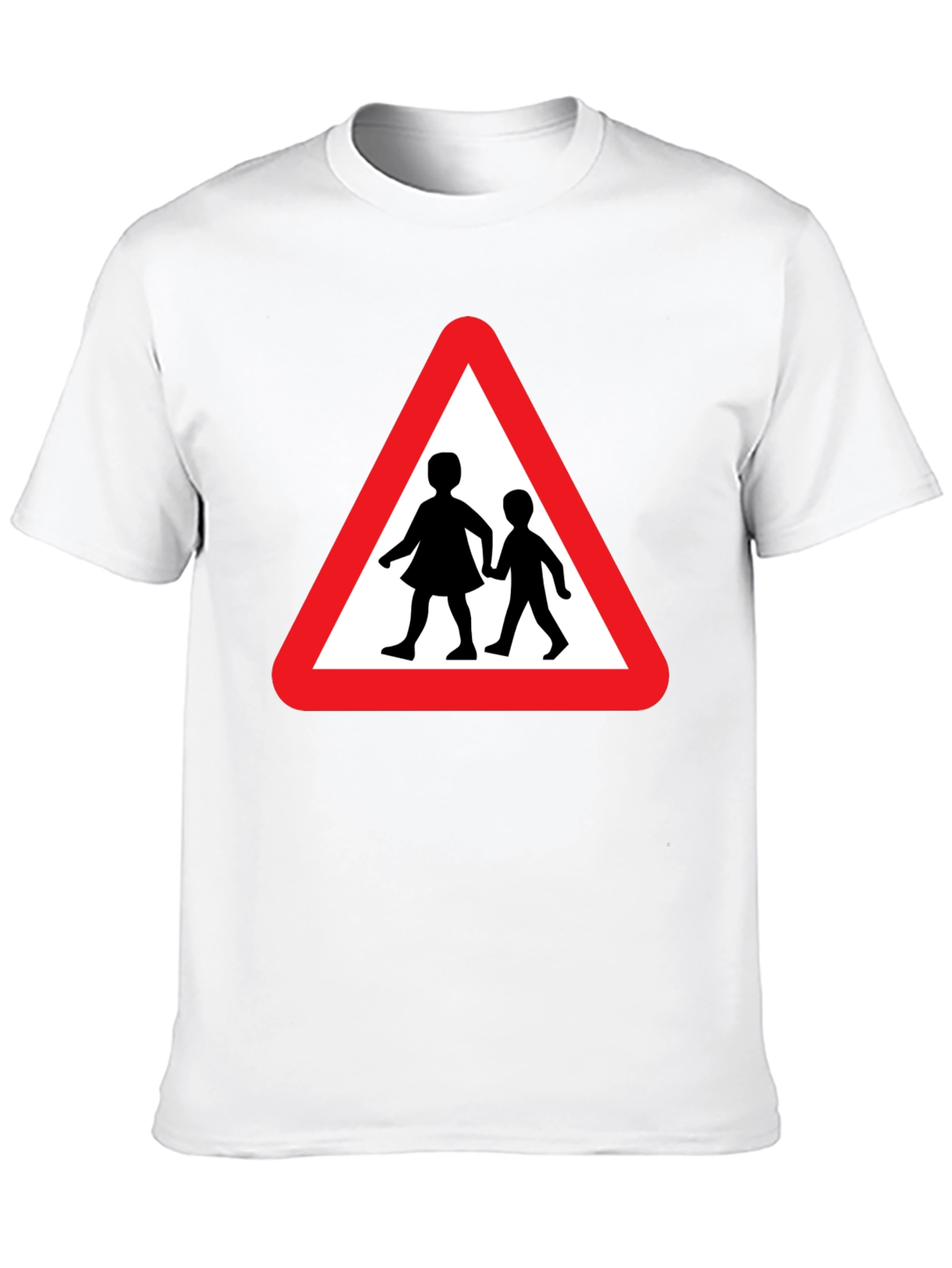 Caution Children Crossing Black T-Shirt