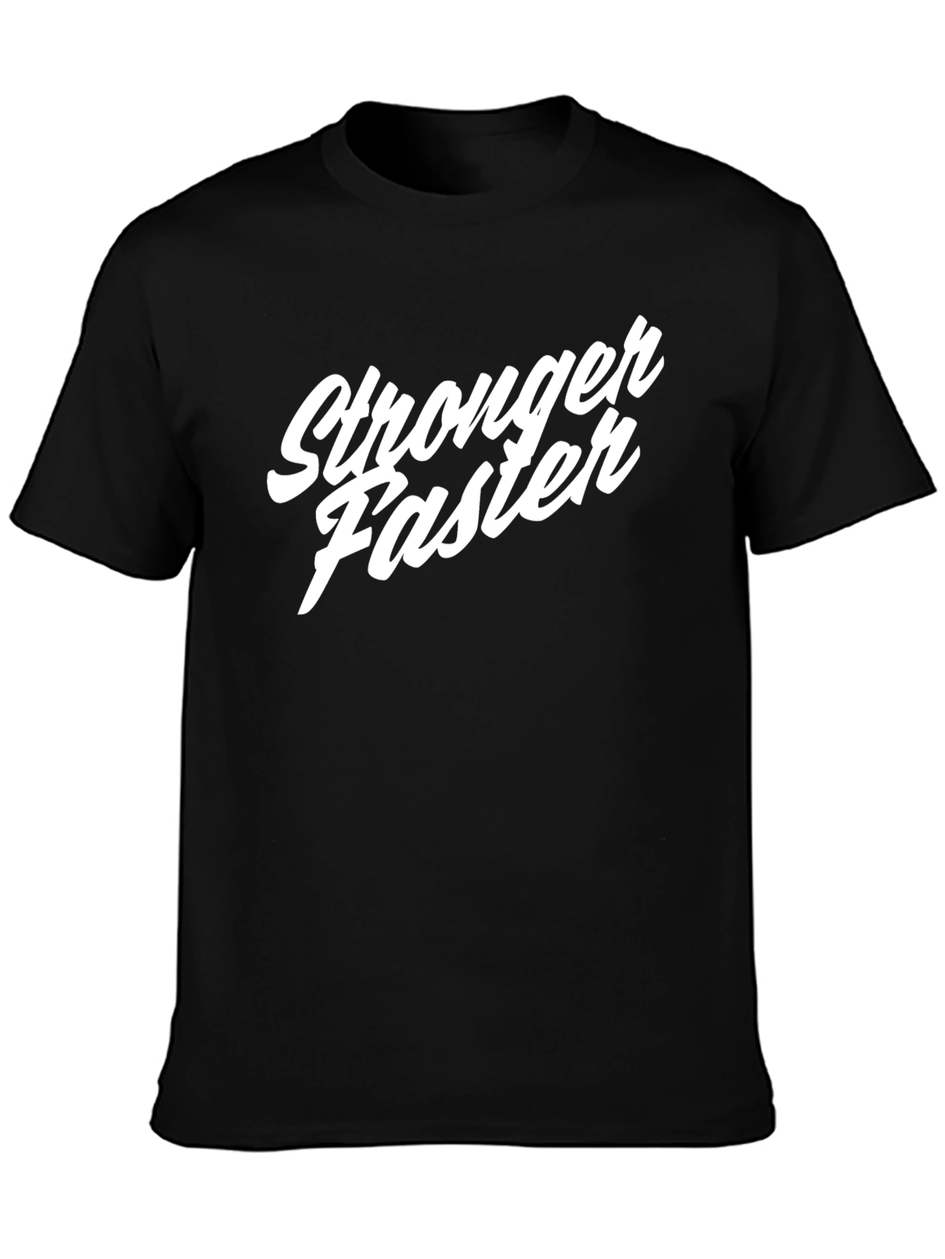 Stronger Faster Black Graphic Tee