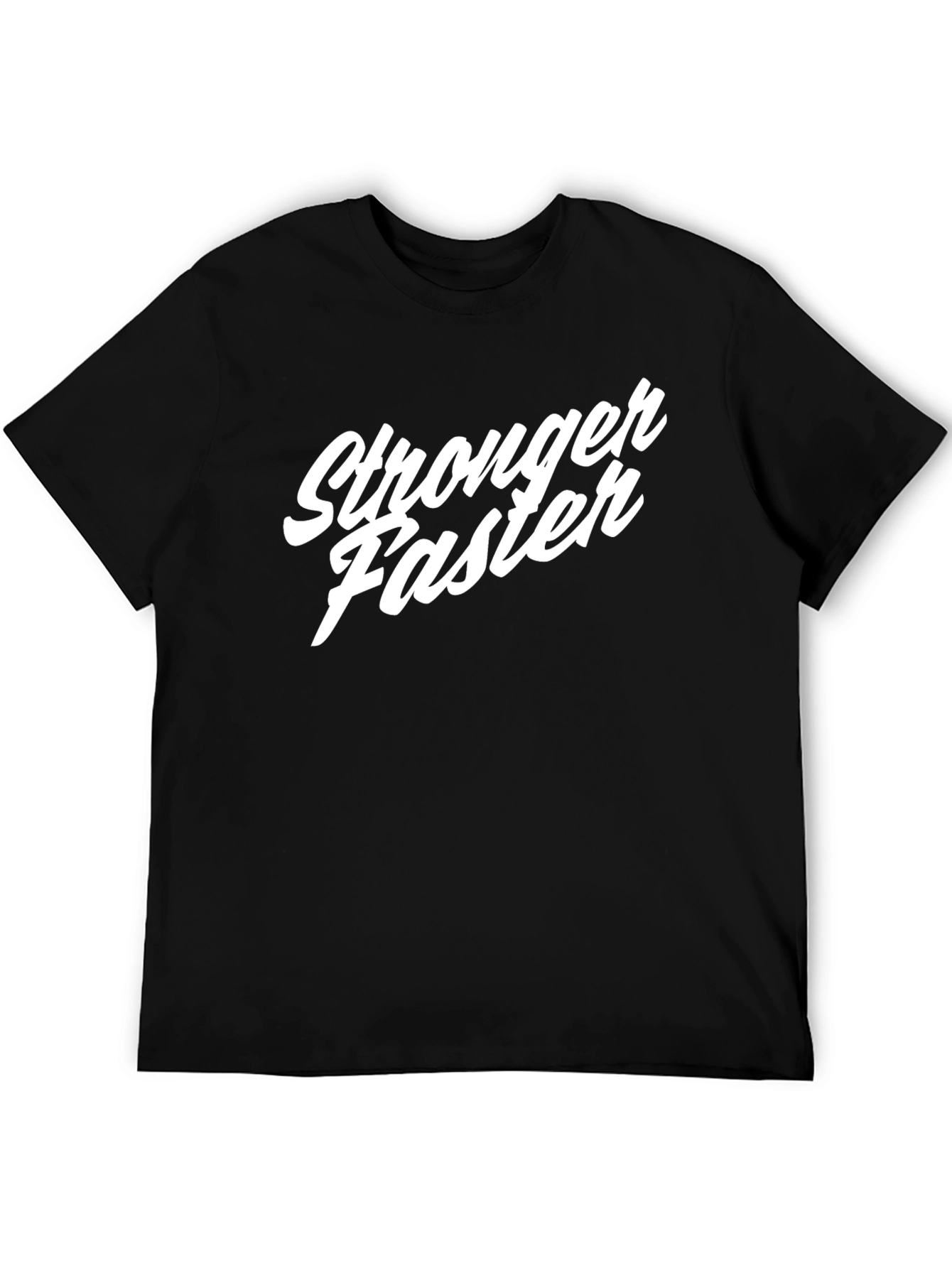 Stronger Faster Black Graphic Tee