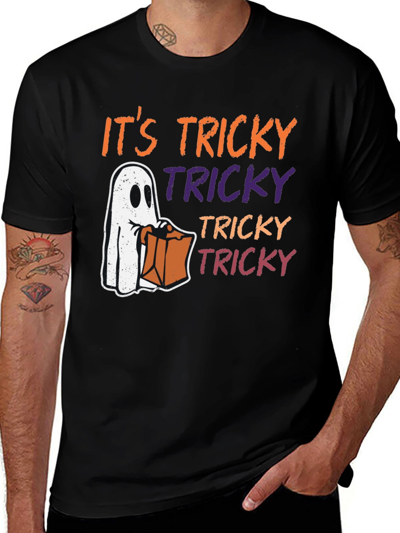 Halloween Tricky Ghost Graphic Tee