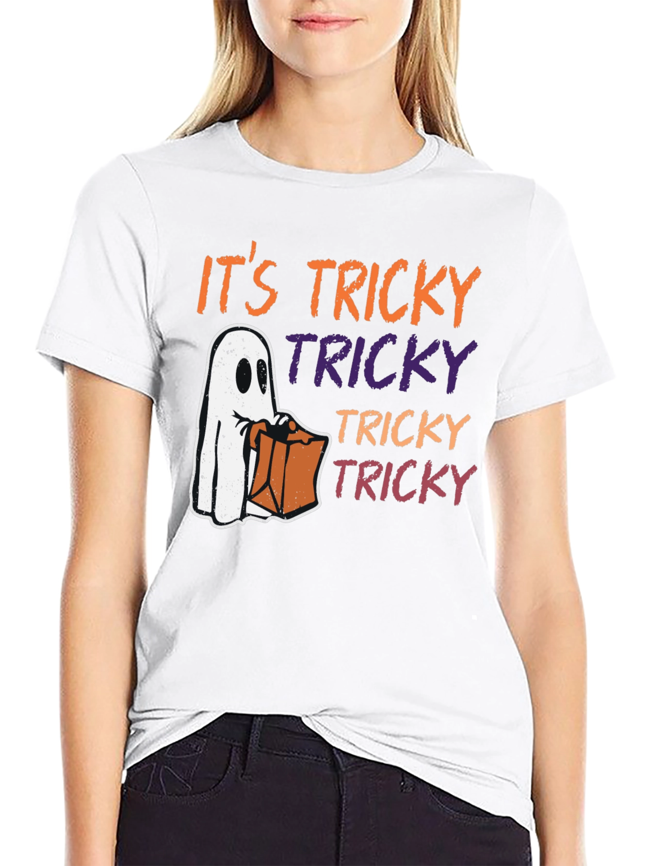 Halloween Tricky Ghost Graphic Tee
