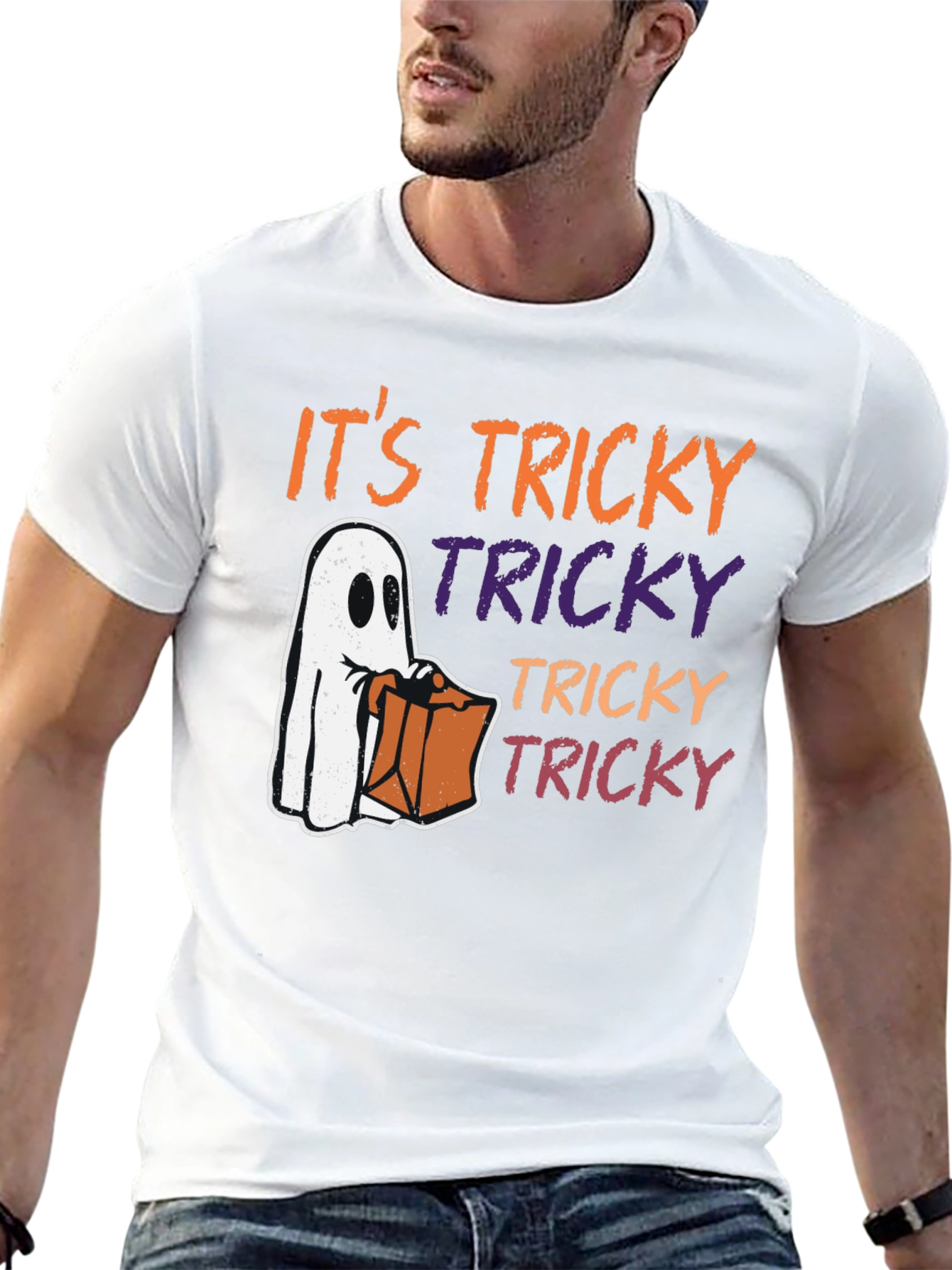 Halloween Tricky Ghost Graphic Tee