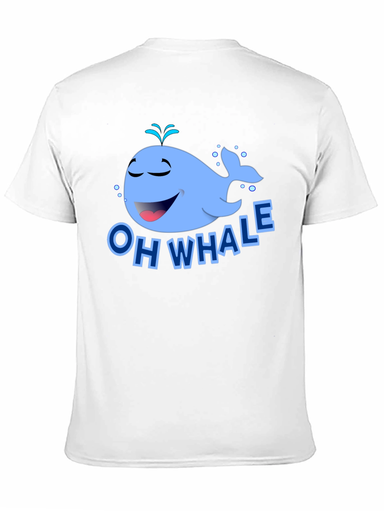 Oh Whale Cartoon Graphic Black T-Shirt