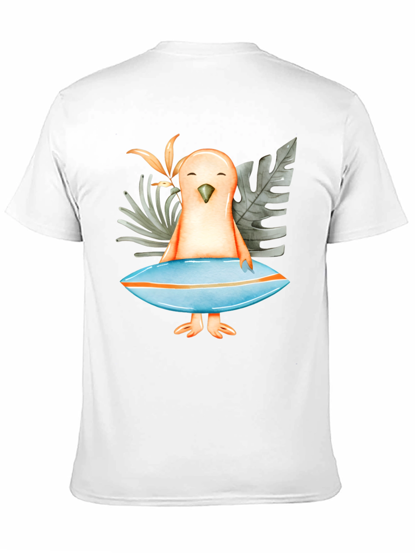 Surfer Bird Graphic T-Shirt - Tropical Vibe!