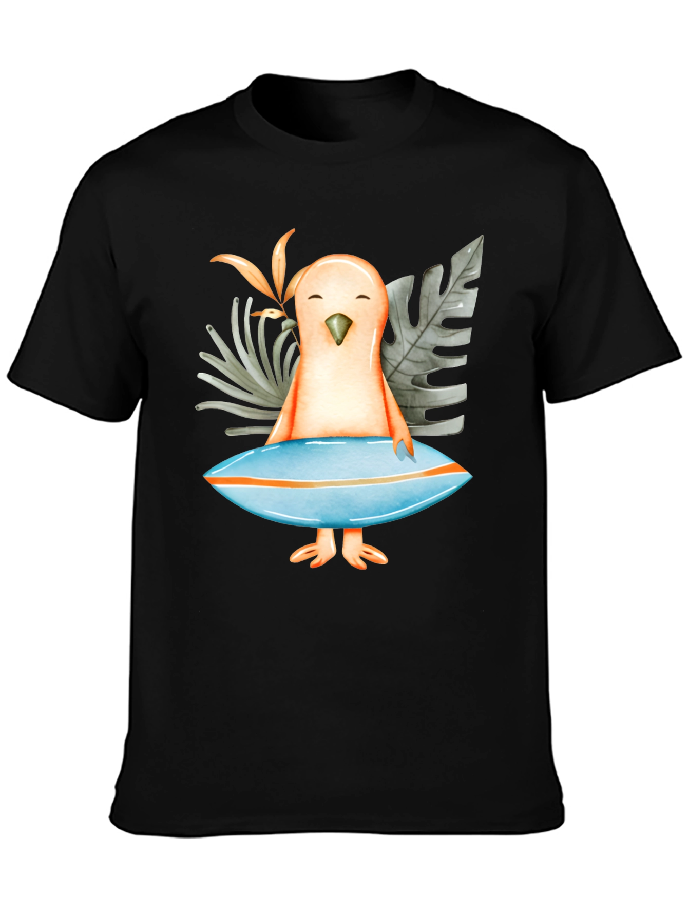 Surfer Bird Graphic T-Shirt - Tropical Vibe!