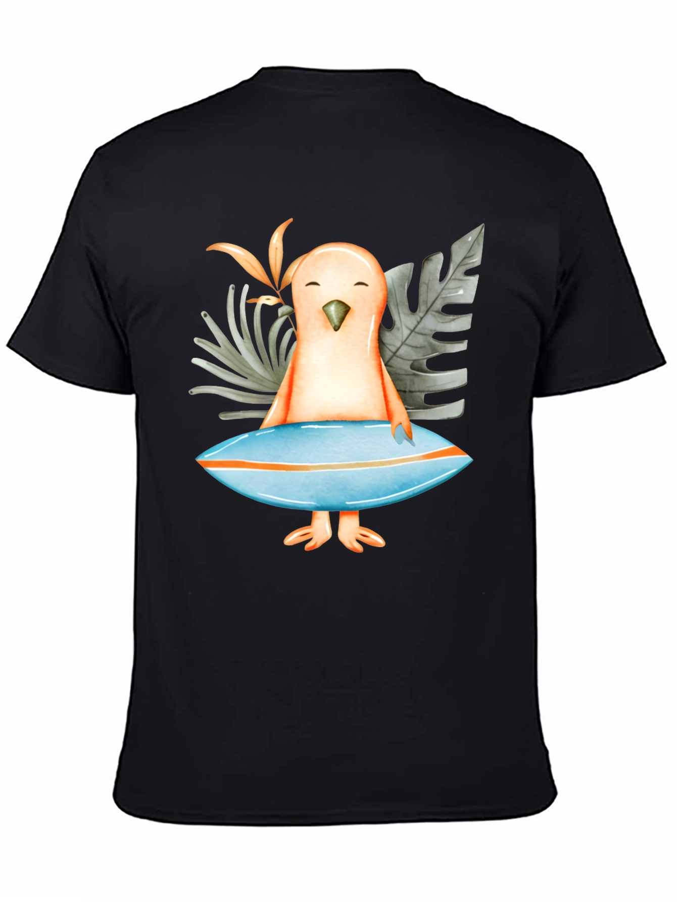 Surfer Bird Graphic T-Shirt - Tropical Vibe!