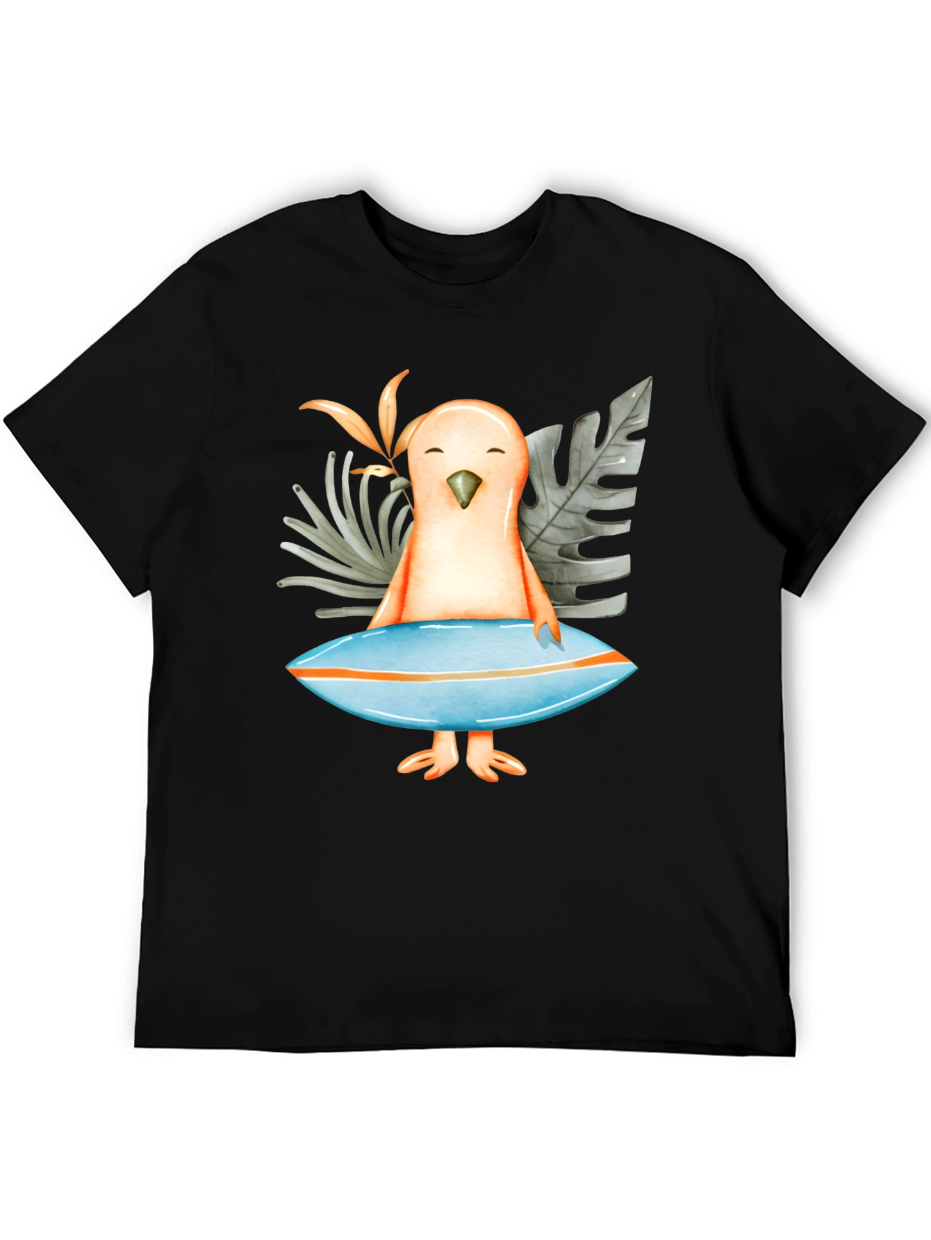 Surfer Bird Graphic T-Shirt - Tropical Vibe!