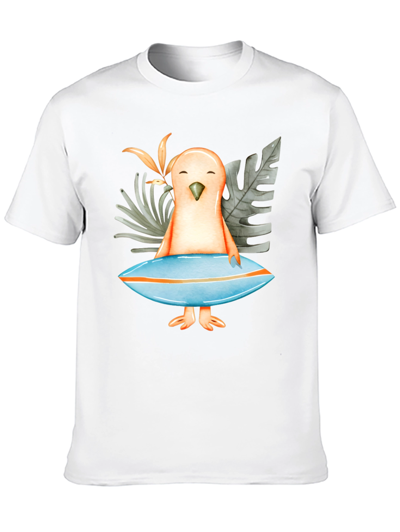 Surfer Bird Graphic T-Shirt - Tropical Vibe!