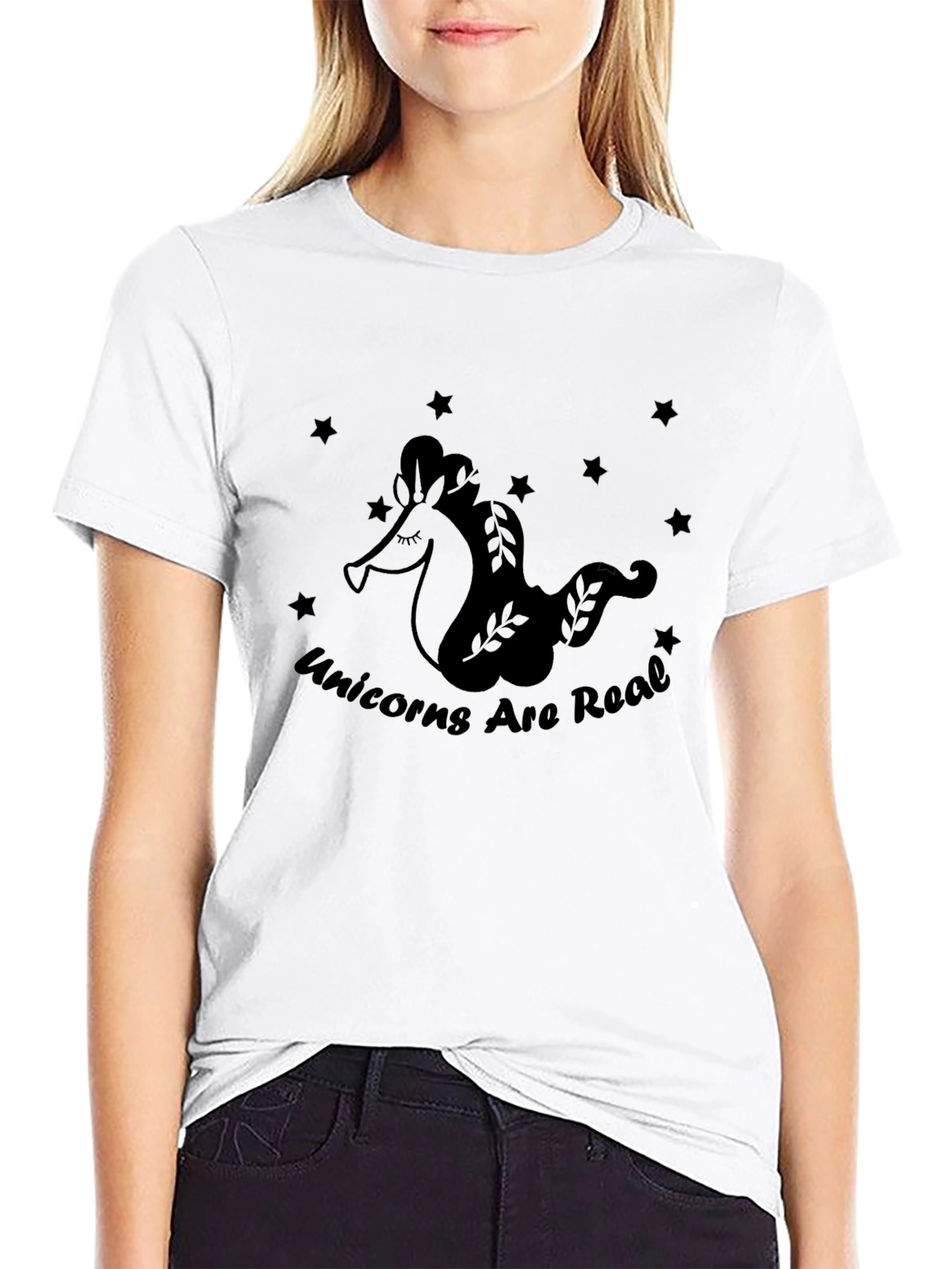 Unicorns Are Real Black T-Shirt