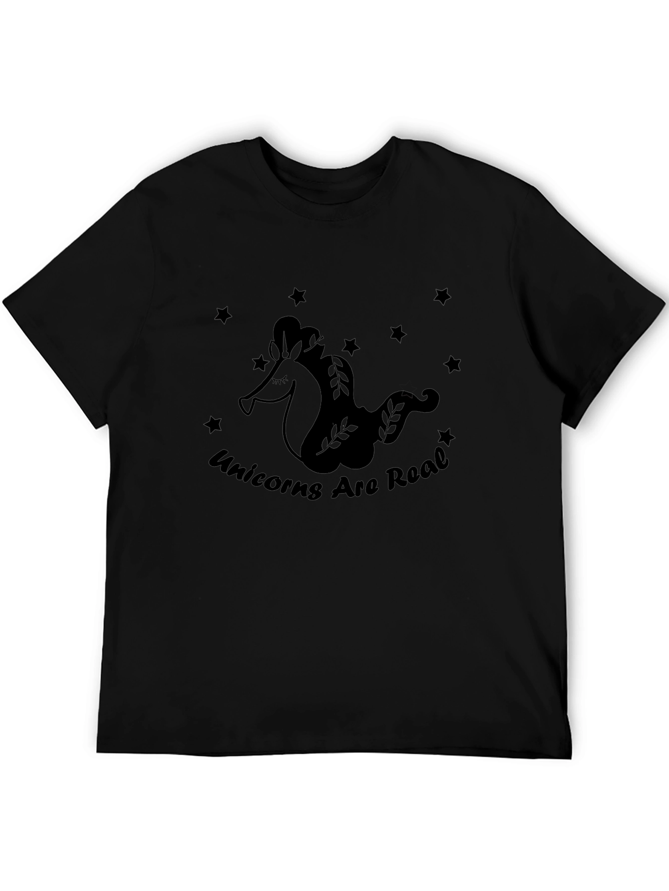 Unicorns Are Real Black T-Shirt