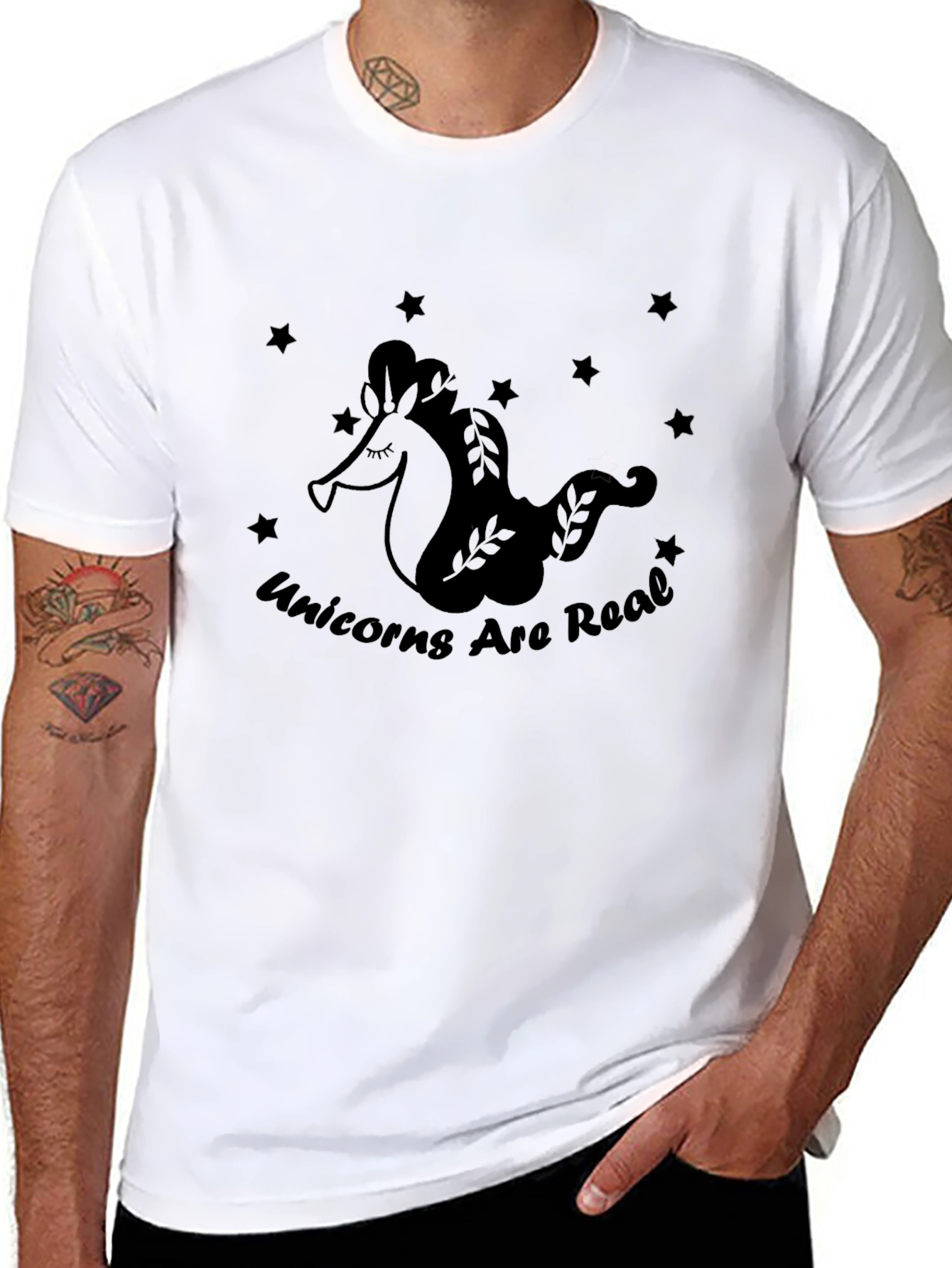 Unicorns Are Real Black T-Shirt
