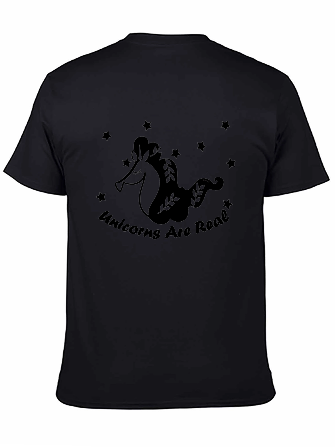 Unicorns Are Real Black T-Shirt