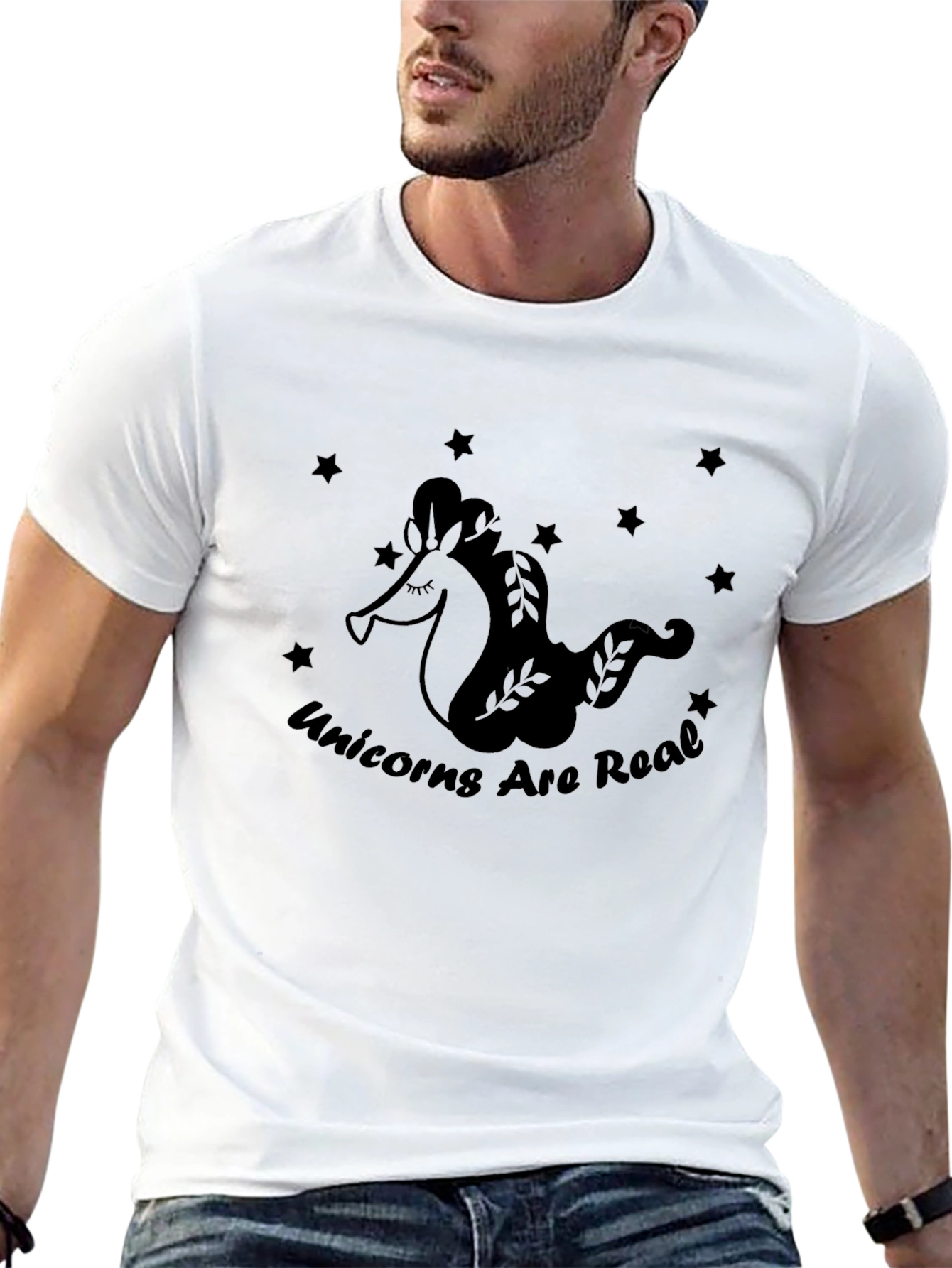 Unicorns Are Real Black T-Shirt