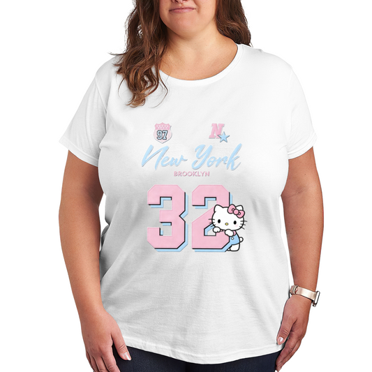 New York 32 Number Sporty Hello Kitty Varsity Plus?Size Women Tee