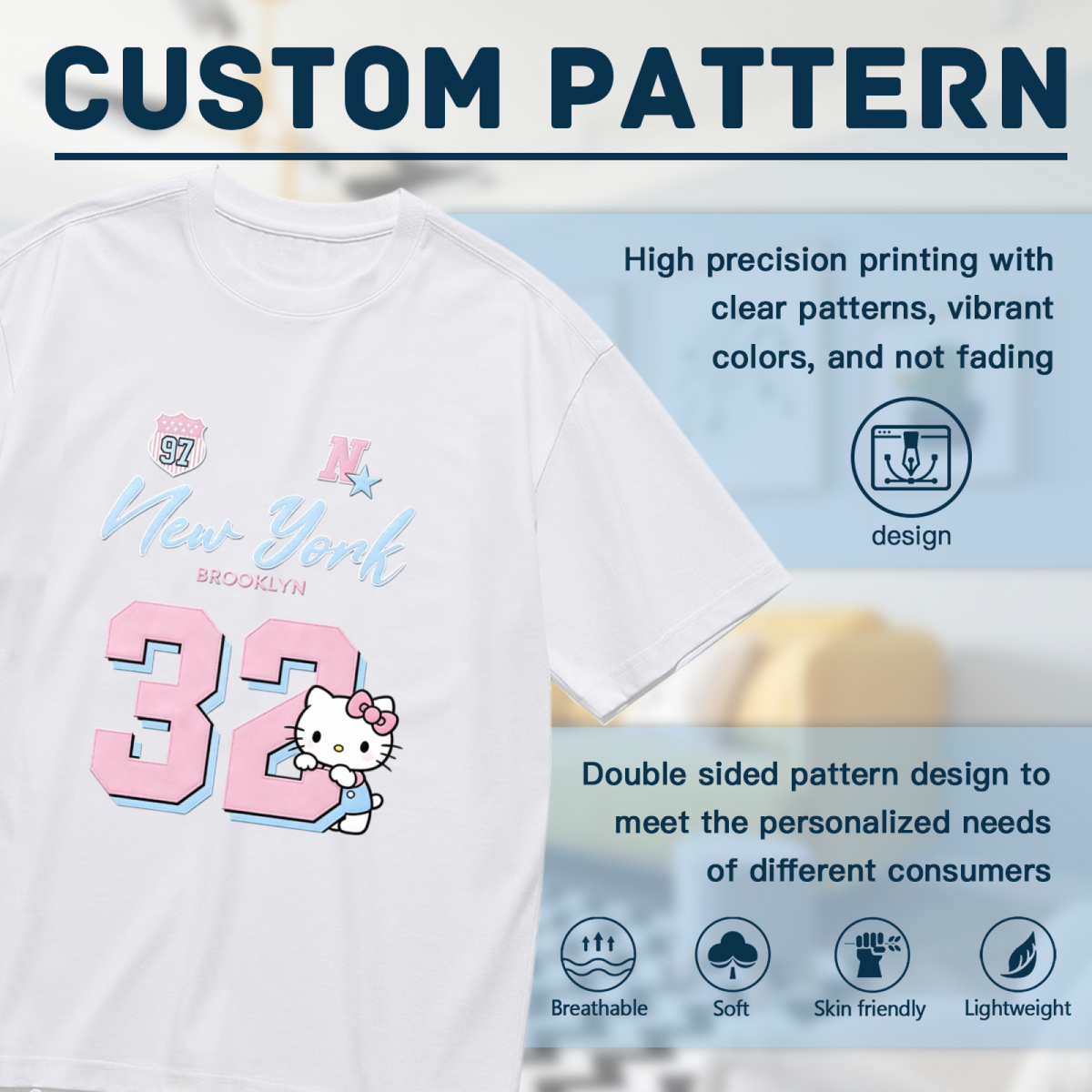 New York 32 Number Sporty Hello Kitty Varsity Plus?Size Women Tee