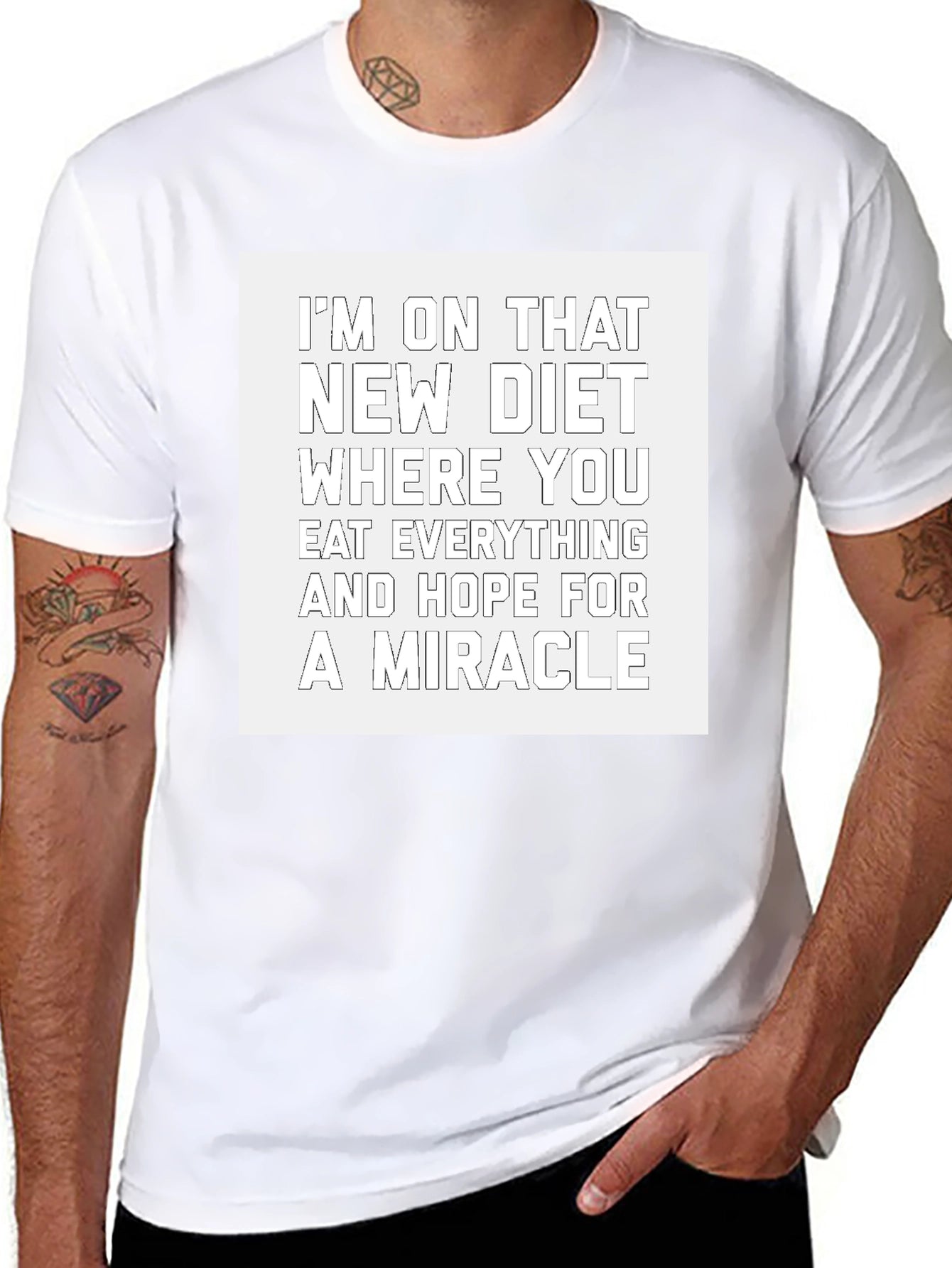 Humorous Diet T-Shirt - Eat Everything & Hope