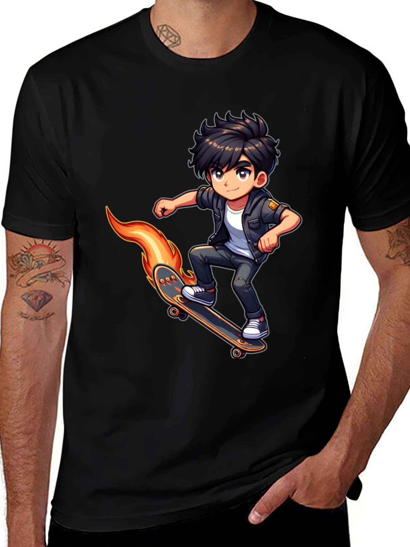 Skateboarding Cartoon T-Shirt